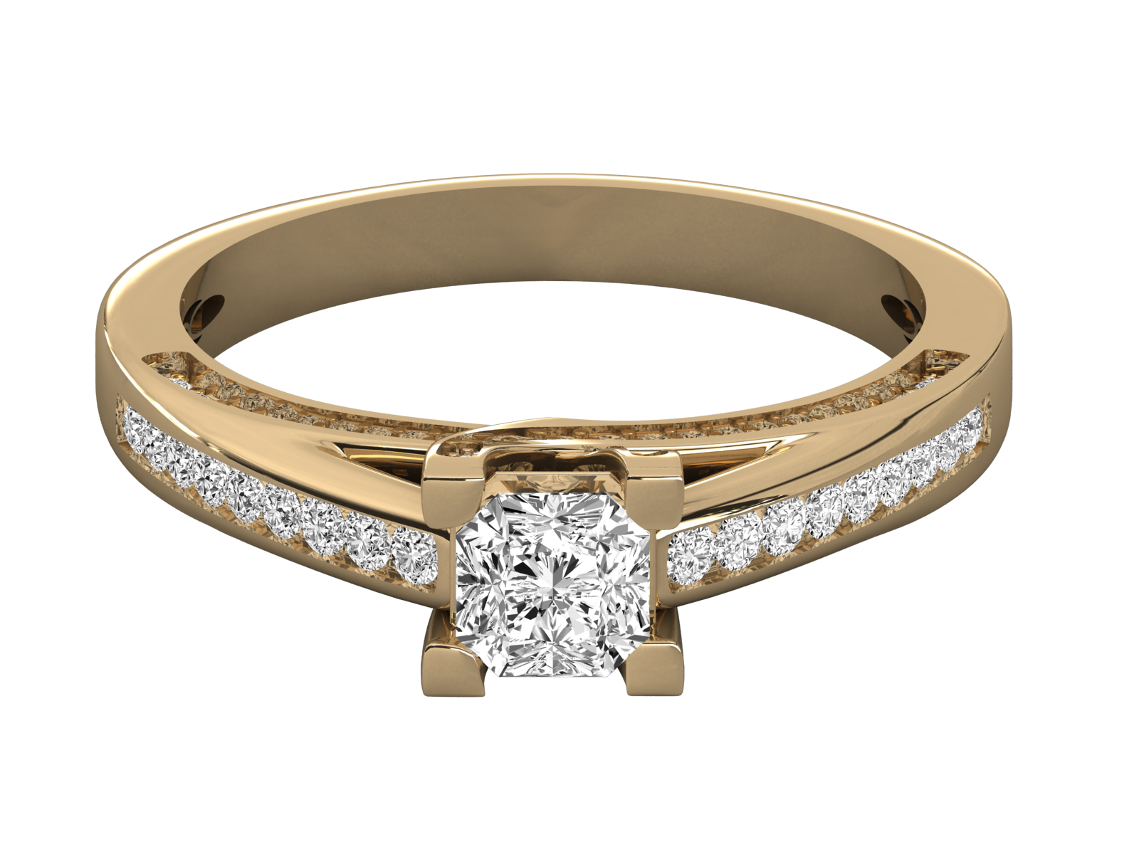 Keeva Jewels Princess Diamond Prong Set Solitaire Ring - KJR5122