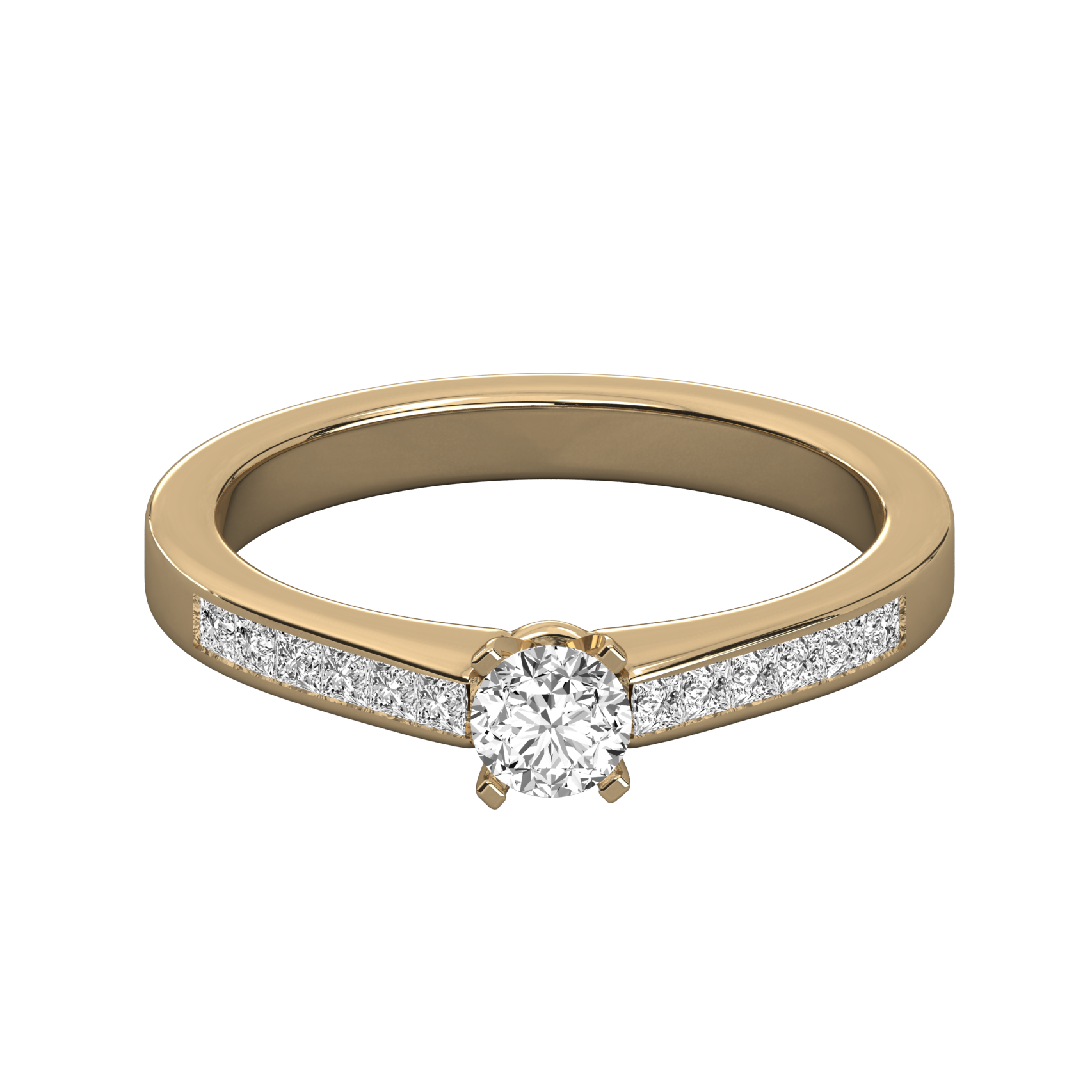 Keeva Jewels Round Cut Diamond And Princess Cut Diamond Solitaire Ring - KJR5069