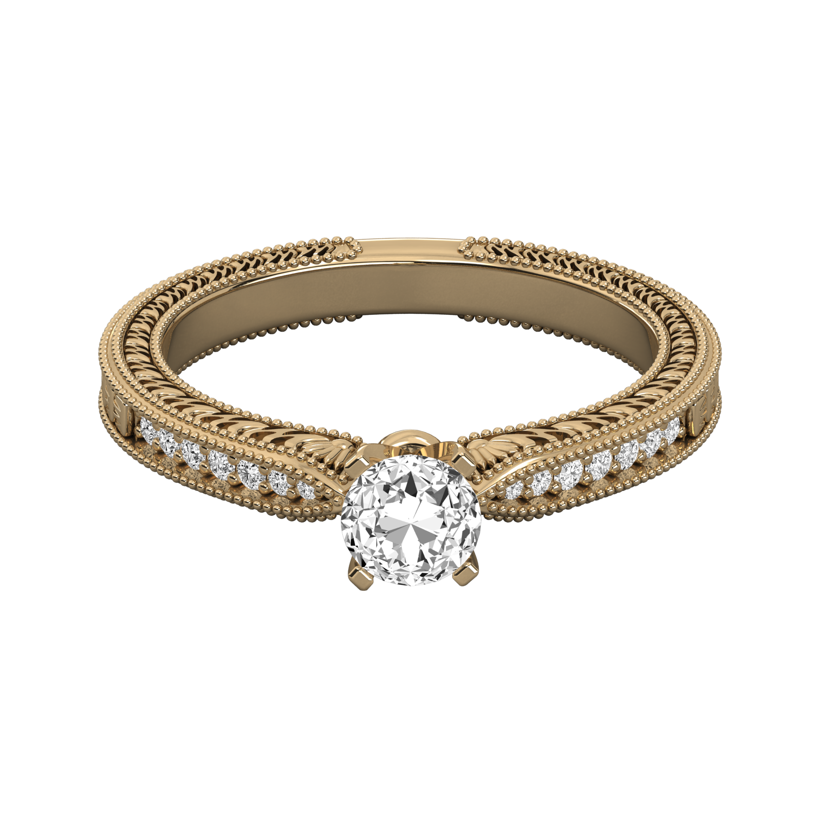 Keeva Jewels Round Cut Diamond Edwardian Style Engagement Ring - KJR5068