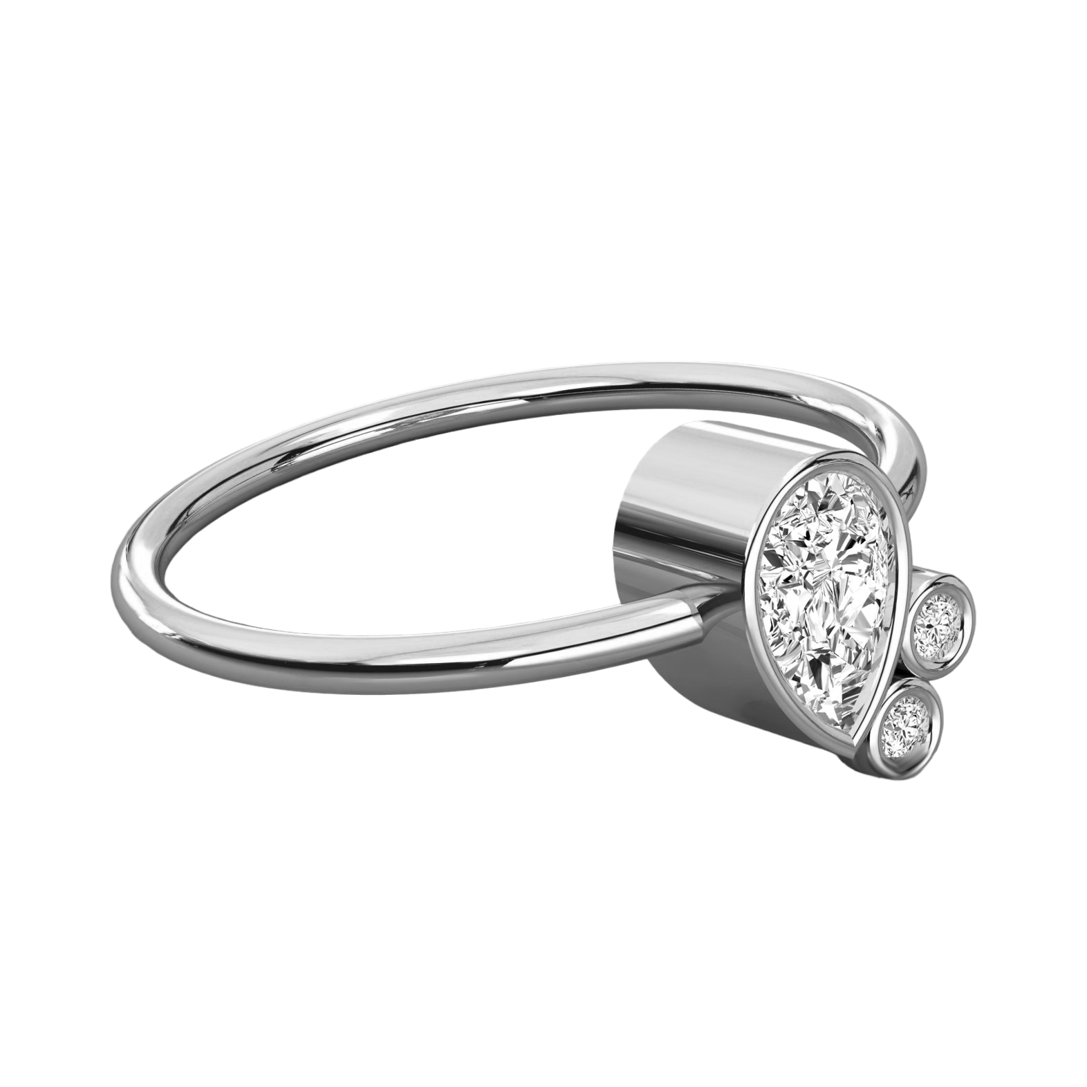 Keeva Jewels Pear And Round Diamond Low Waight Wedding Band - KJR5349