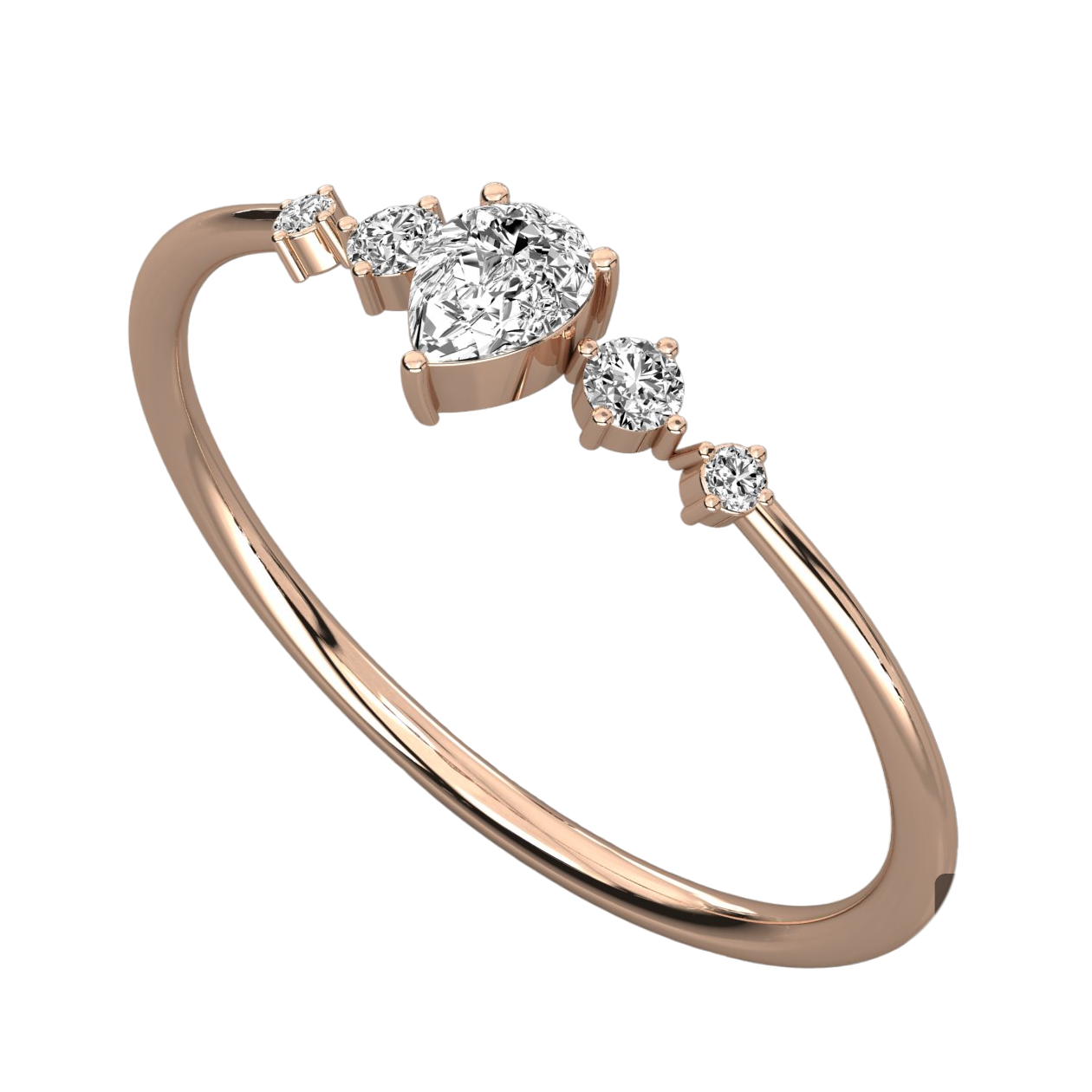 Keeva Jewels Pear And Round Diamond Wedding Band - KJR5358