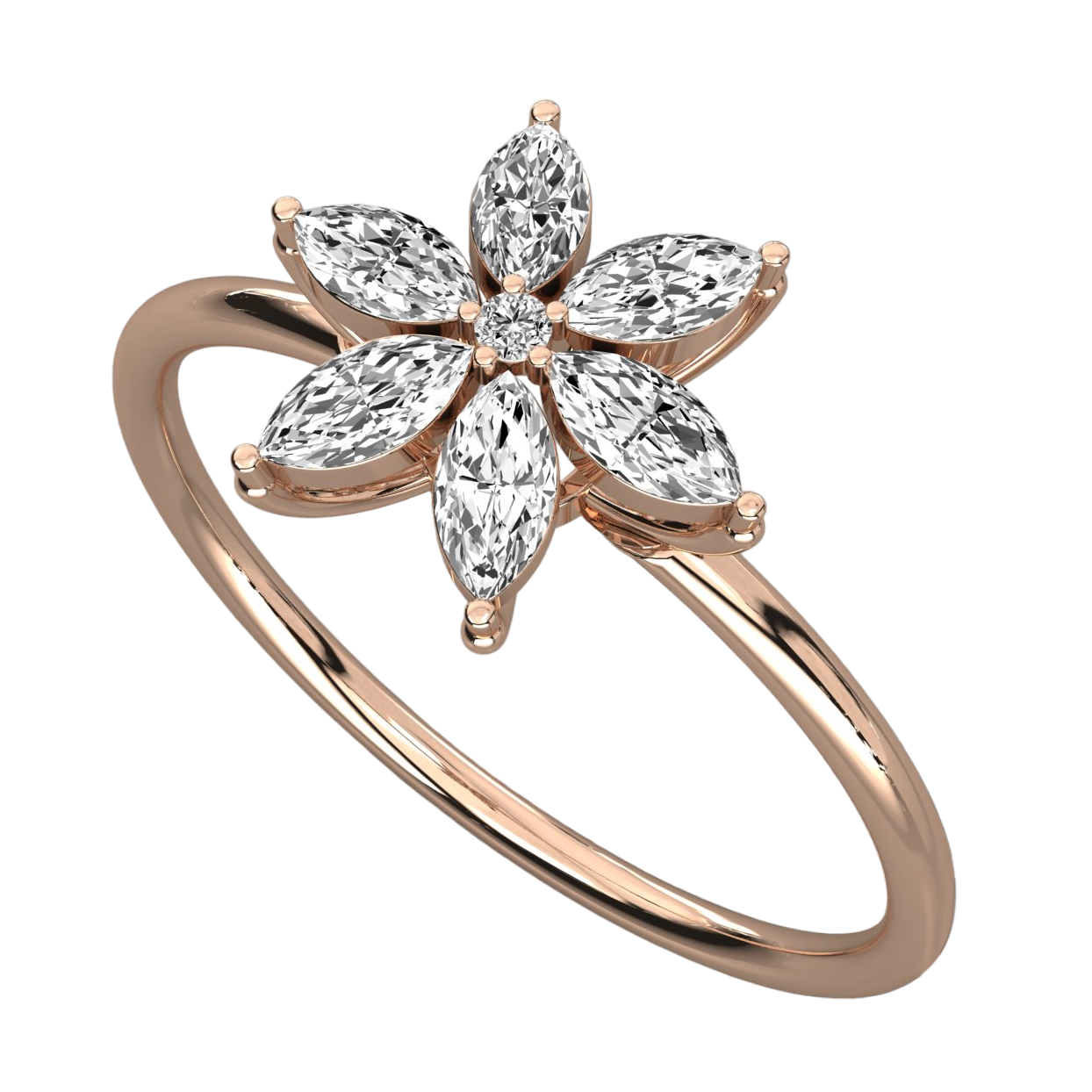 Keeva Jewels Marquise And Round Cut Diamond Flower Shape Wedding Band - KJR5367