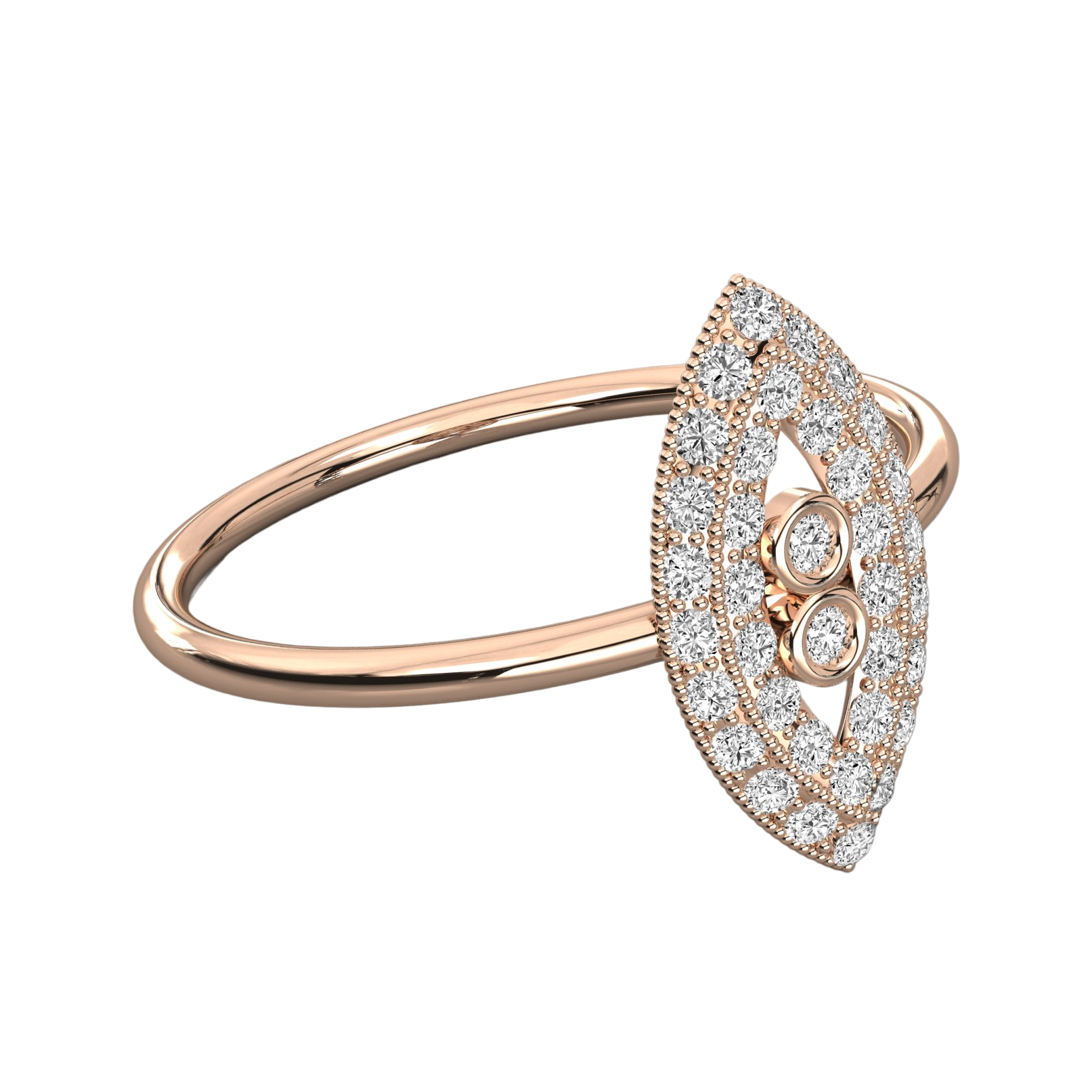 Keeva Jewels Round Diamond Double Line Eye Desing Wedding Band - KJR5389