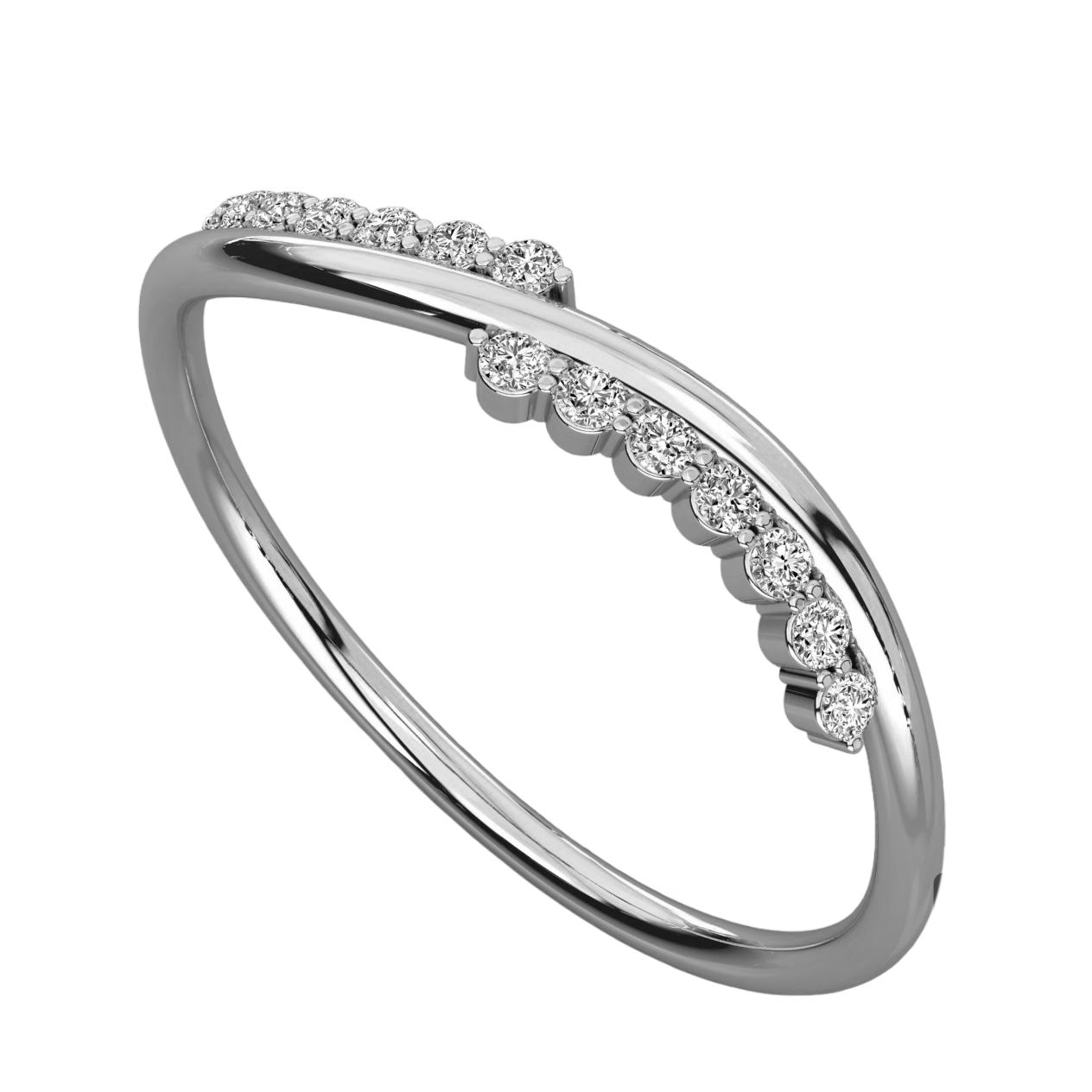 Keeva Jewels Round Cut Diamond Curved Wedding Band - KJR5420