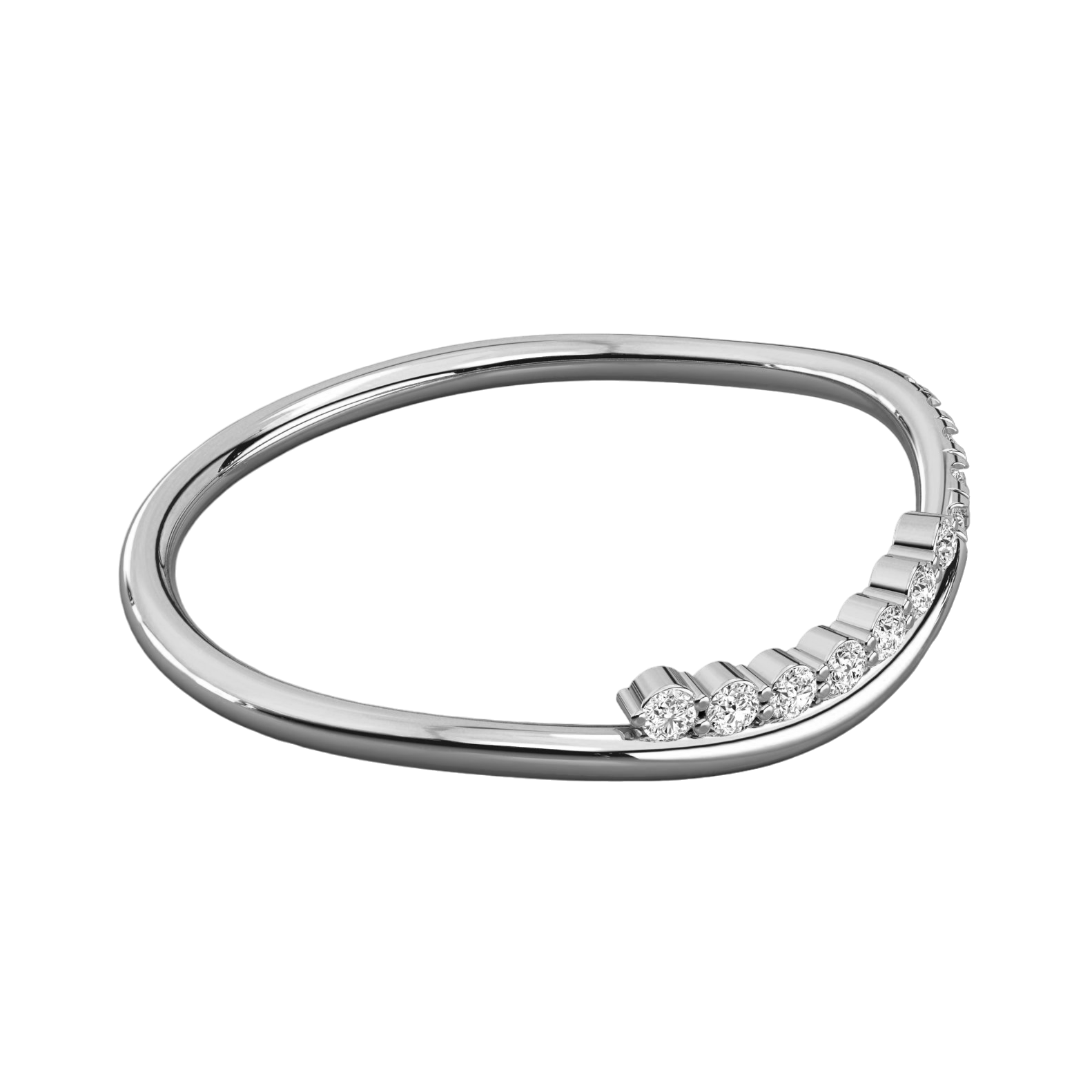 Keeva Jewels Round Cut Diamond Curved Design Wedding Band - KJR5421