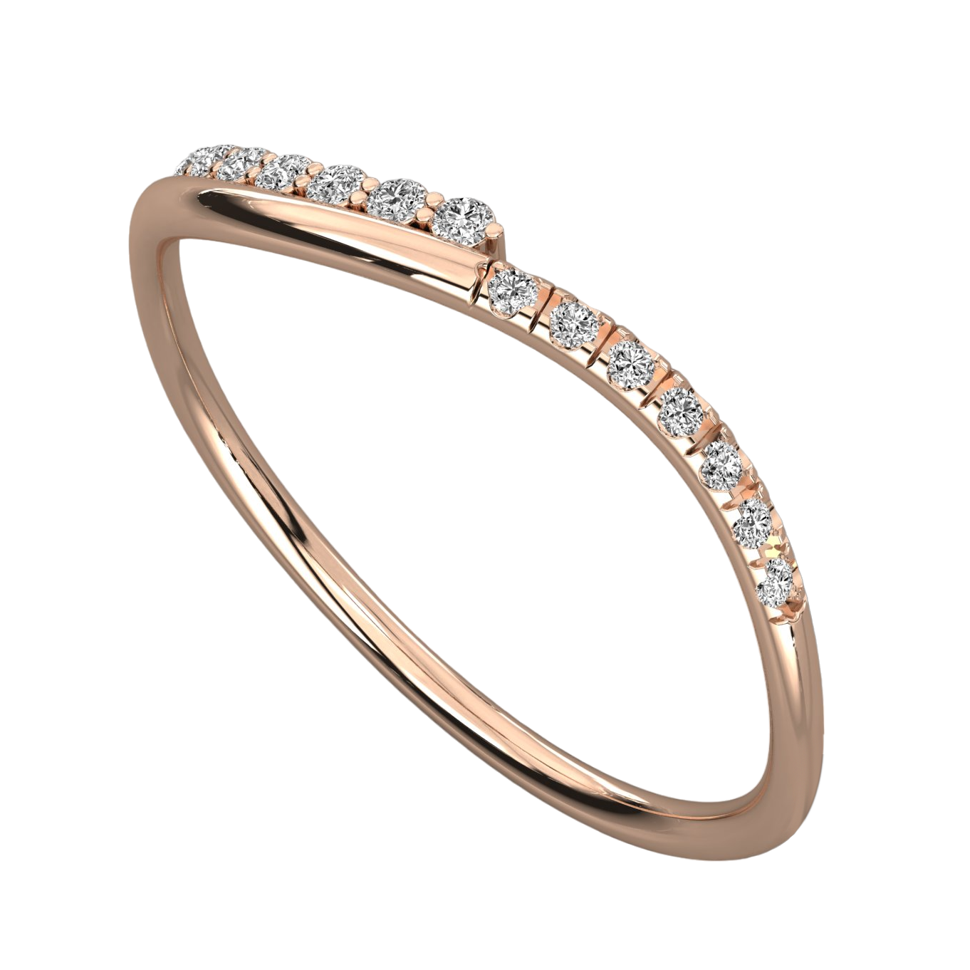 Keeva Jewels Round Cut Diamond Curved Design Wedding Band - KJR5421