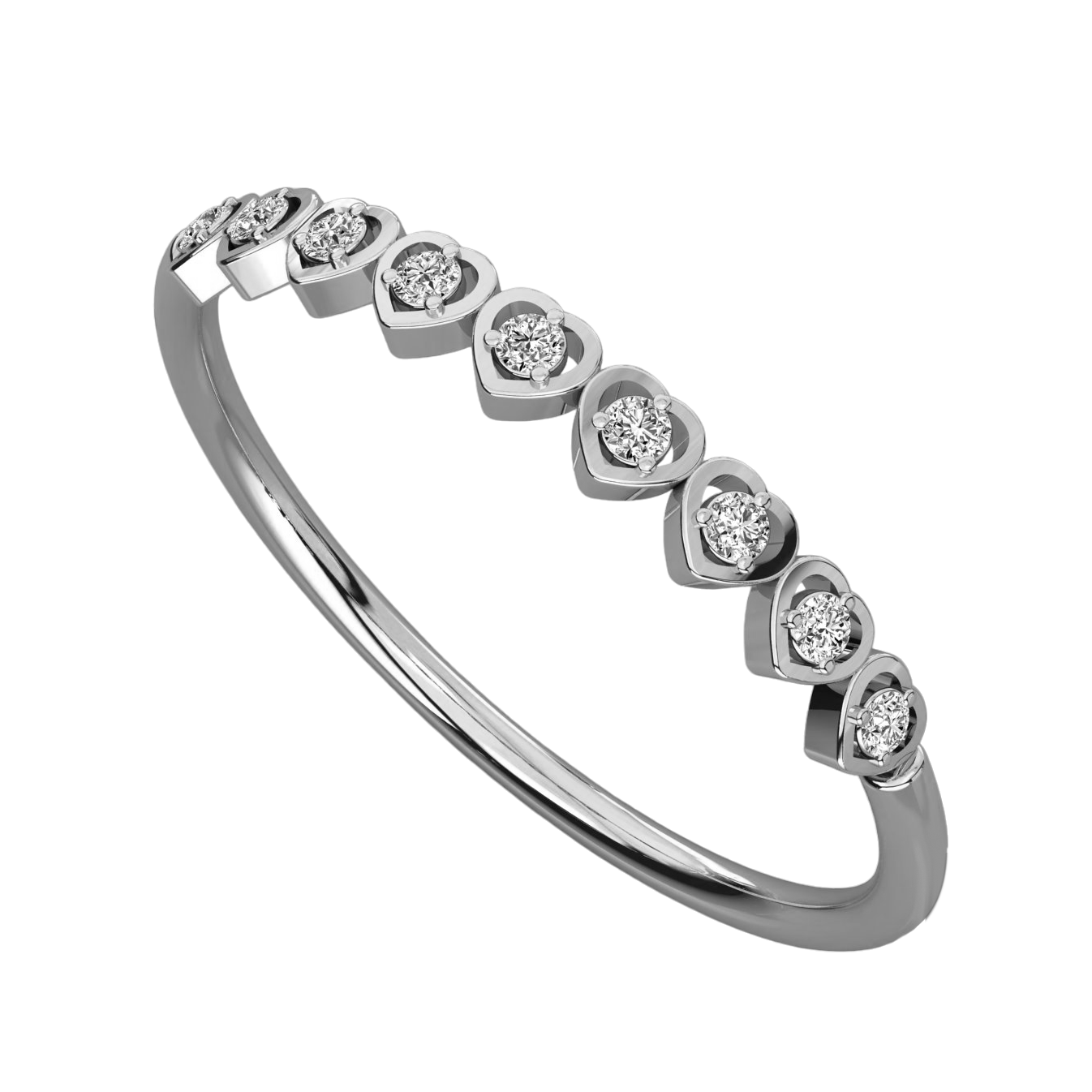 Keeva Jewels Round Diamond Heart Design Wedding Band - KJR5424