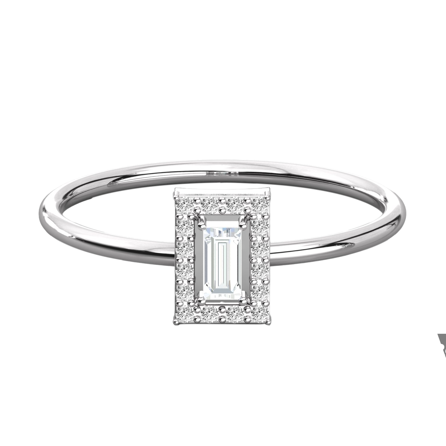 Keeva Jewels Baguette And Round Cut Diamond Lightwaight Halo Wedding Band - KJR5254