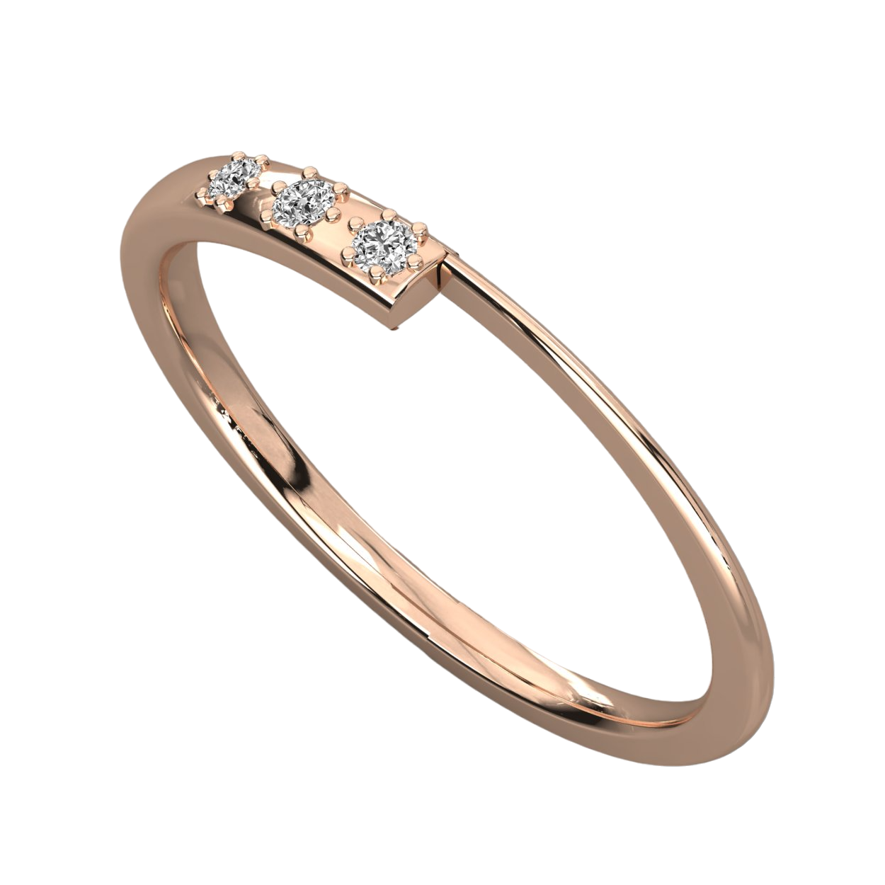 Keeva Jewels Round Diamond Unique Shank Design Wedding Band - KJR5440