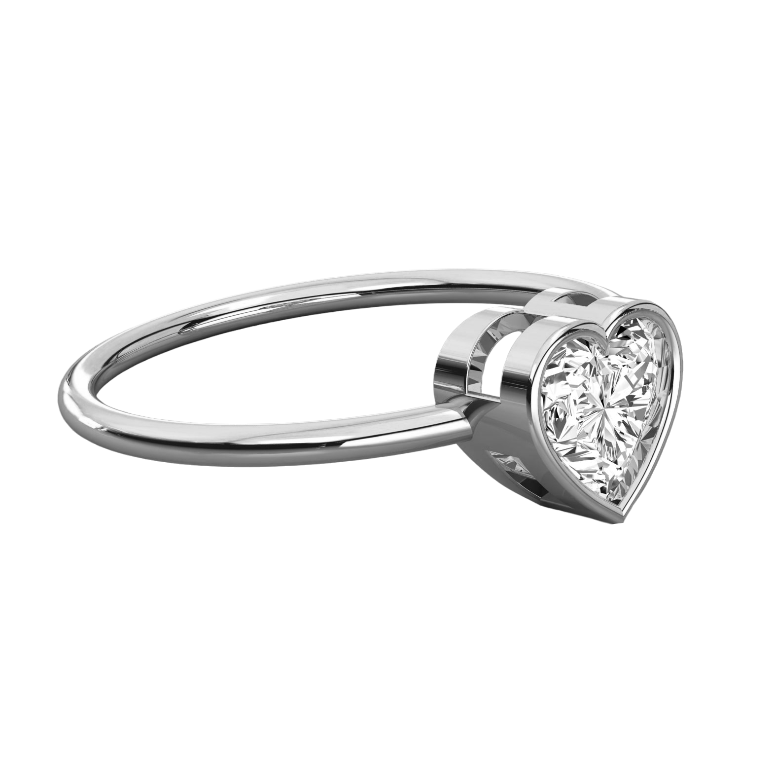 Keeva Jewels Heart Shape Diamond Unique Wedding Band - KJR5442