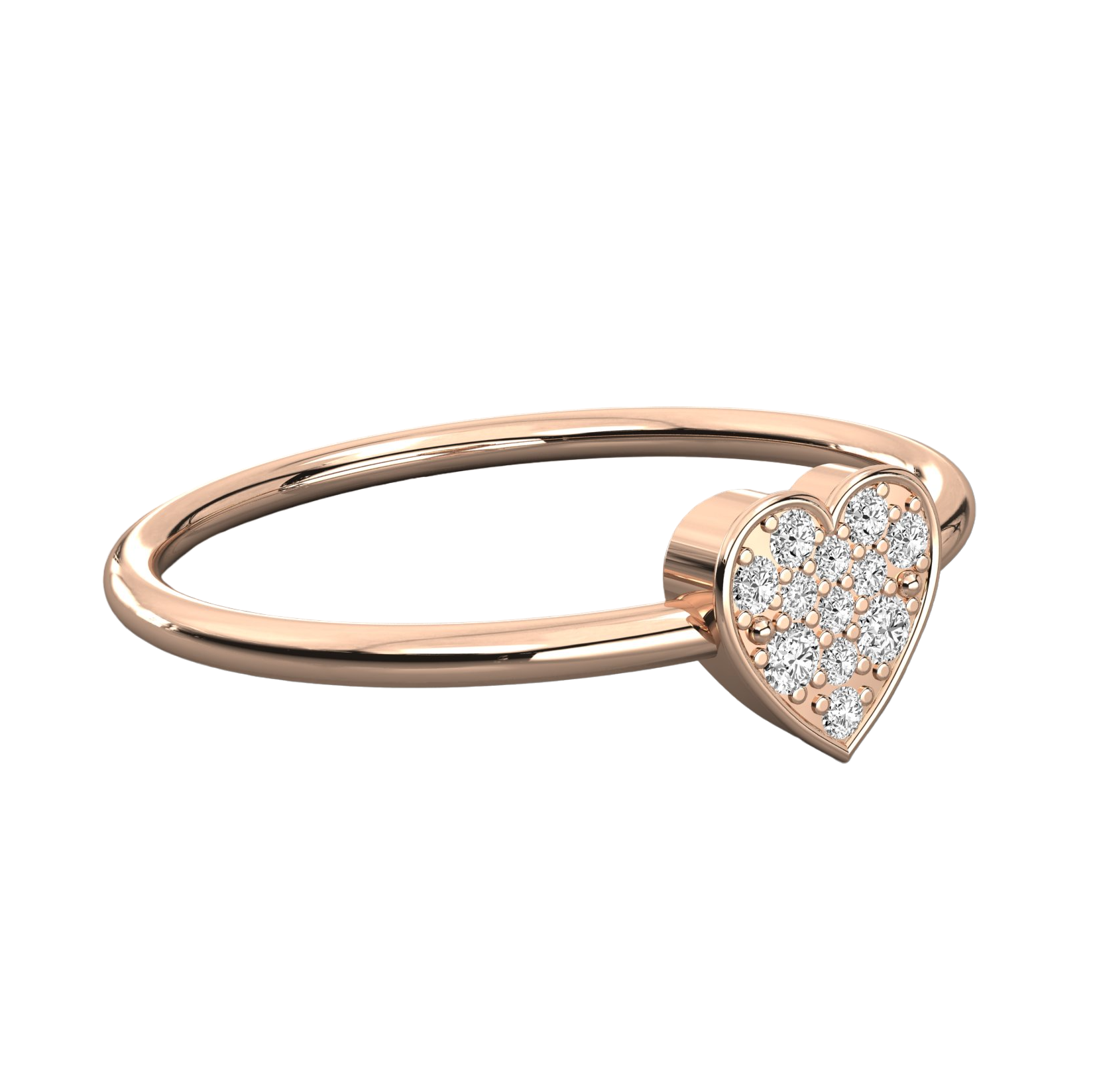 Keeva Jewels Round Diamond Heart Shape Wedding Band - KJR5444