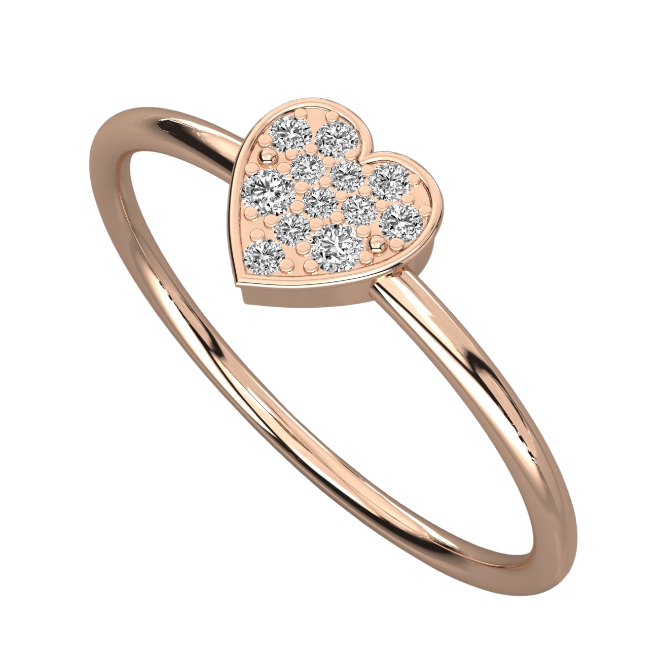 Keeva Jewels Round Diamond Heart Shape Wedding Band - KJR5444