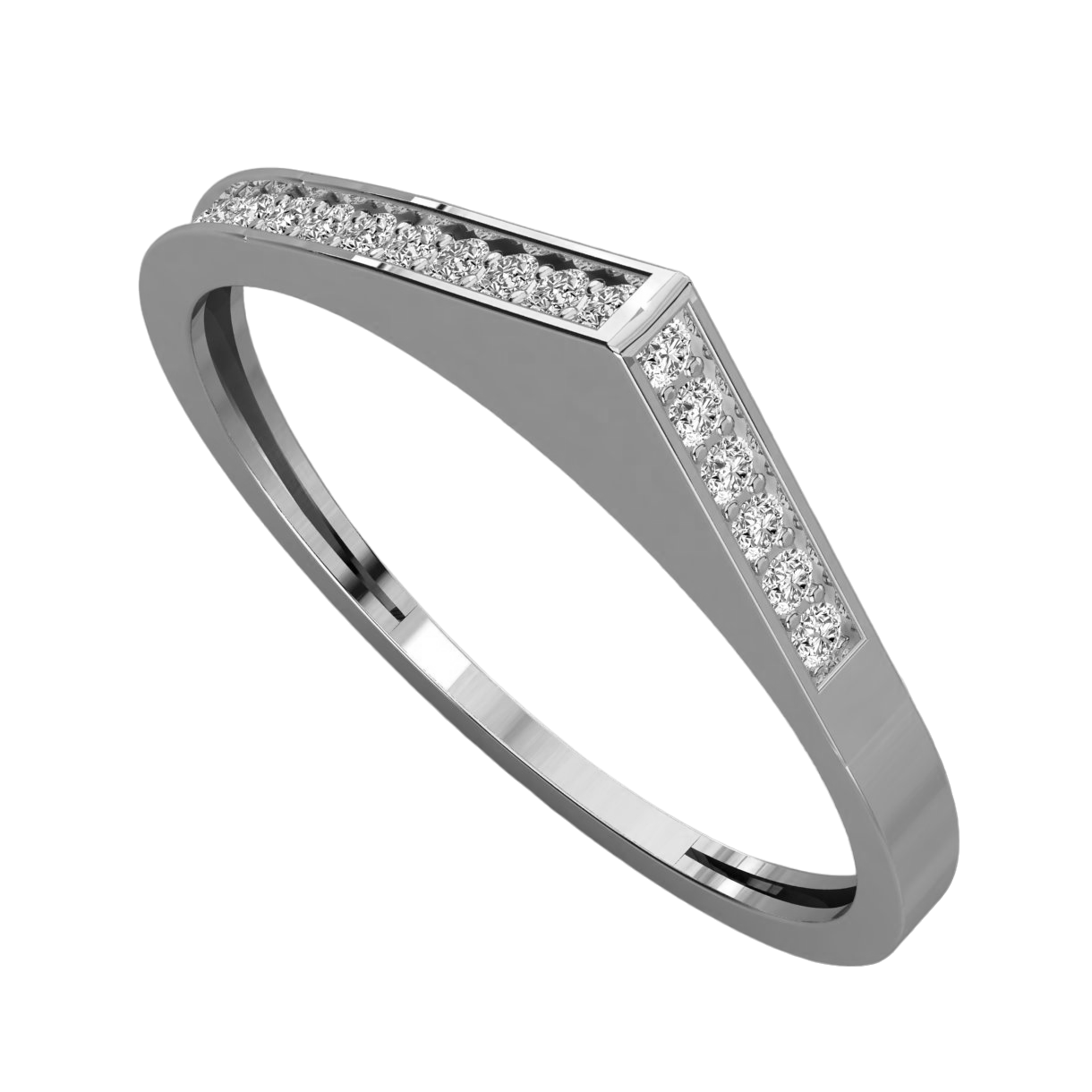 Keeva Jewels Round Diamond Arrow Shape Wedding Band - KJR5445