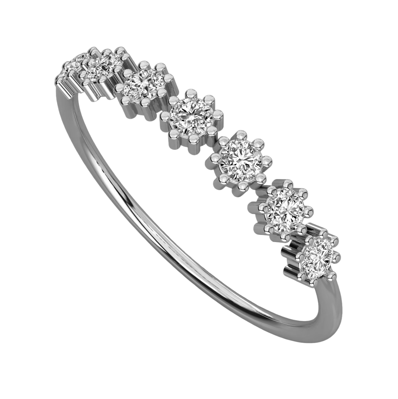 Keeva Jewels Round Diamond Flower Design Wedding Band - KJR5447