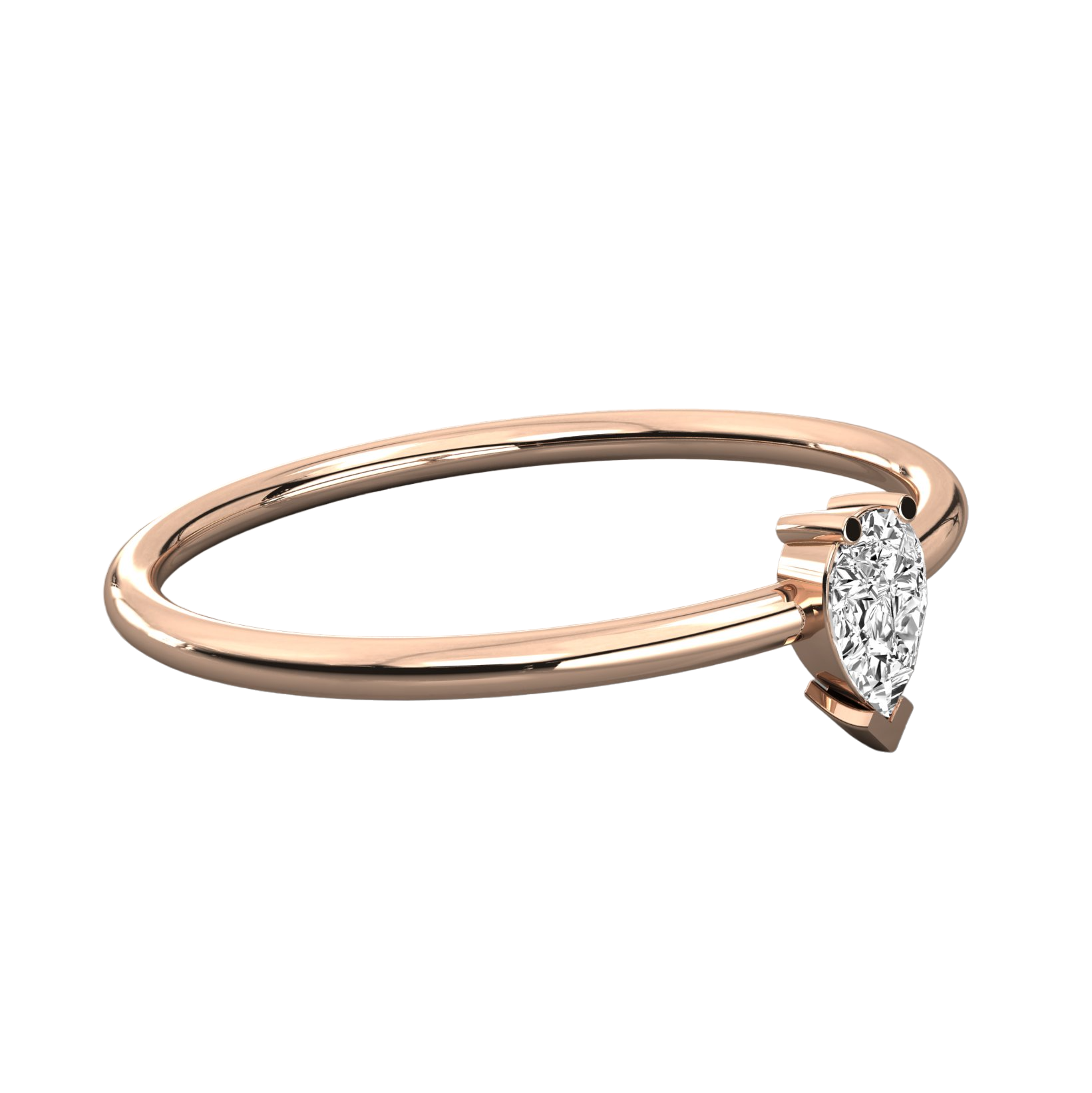 Keeva Jewels Pear Diamond Solitaire Wedding Band - KJR5452