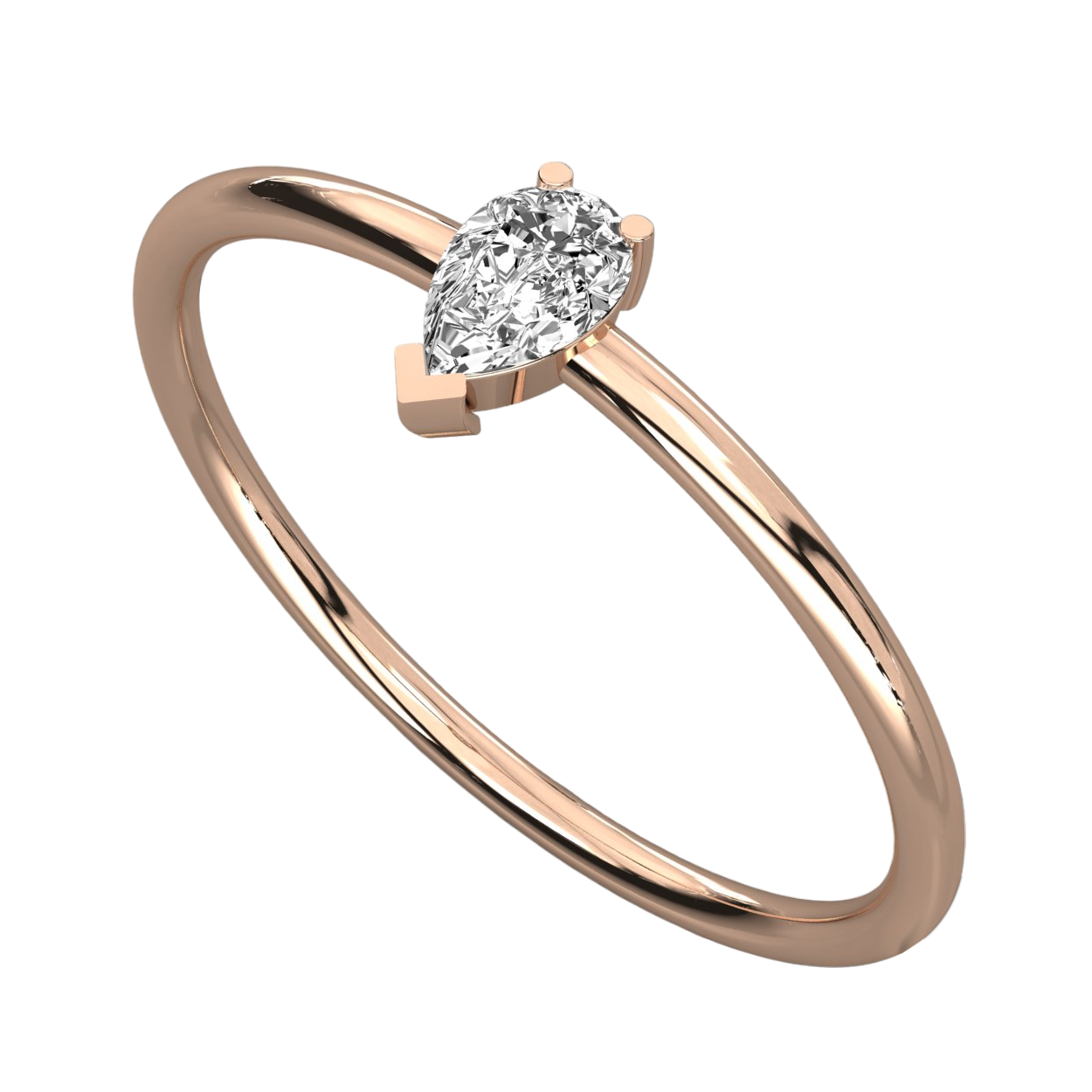 Keeva Jewels Pear Diamond Solitaire Wedding Band - KJR5452