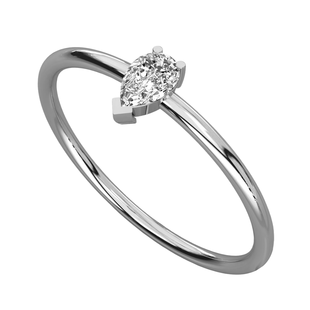 Keeva Jewels Pear Diamond Solitaire Wedding Band - KJR5452