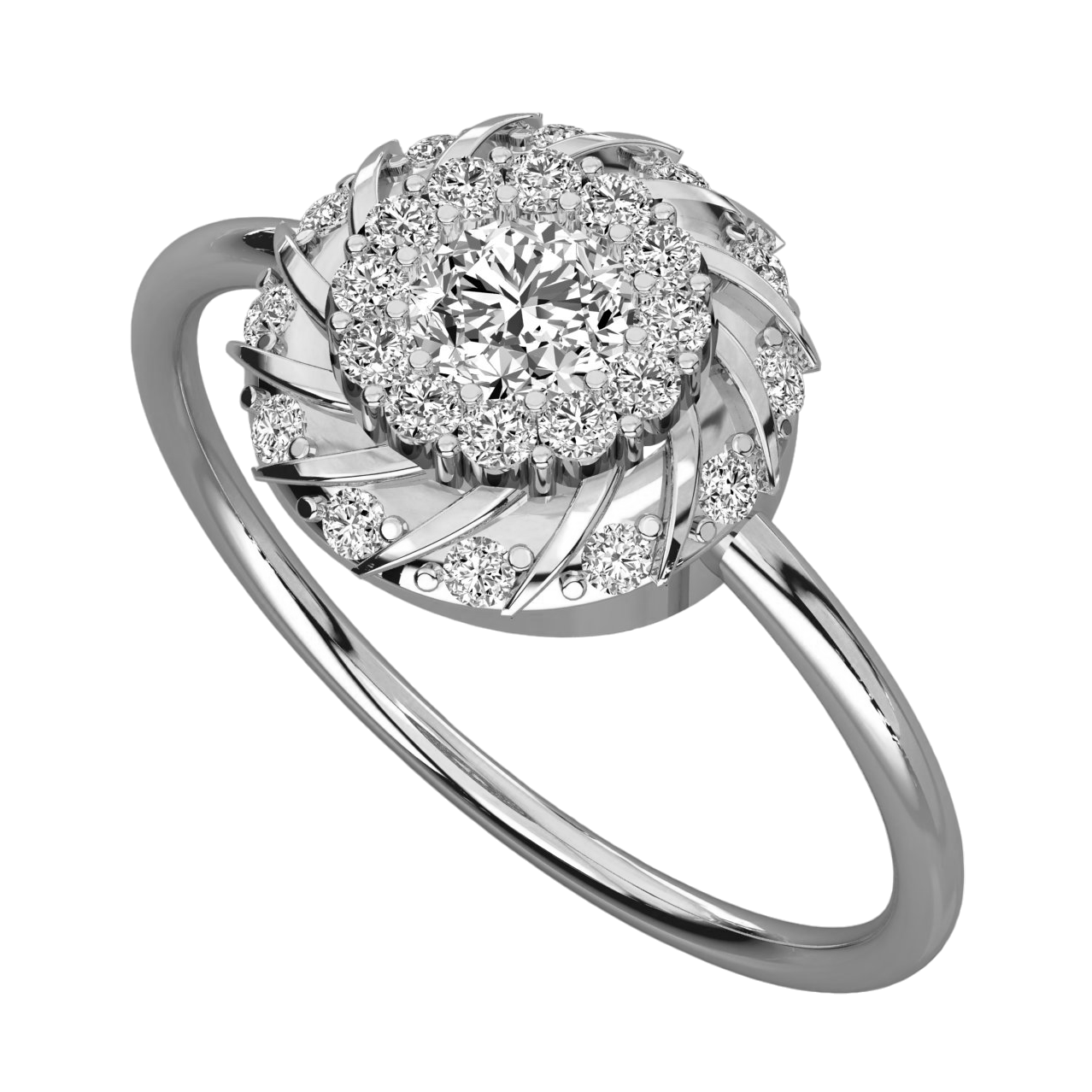 Keeva Jewels Round Diamond illusion Flower Design Wedding Band - KJR5459