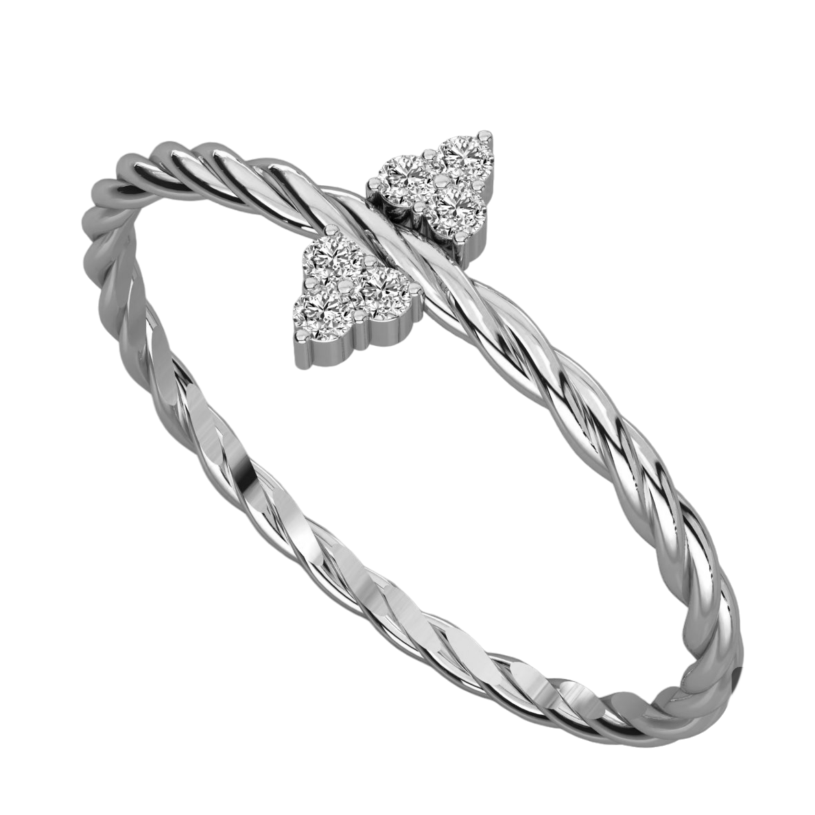 Keeva Jewels Round Diamond Wire Shank Design Wedding Band - KJR5470