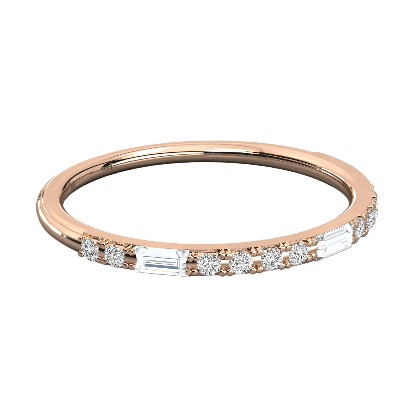 Keeva Jewels Round And Baguette Diamond Wedding Band - KJR5476