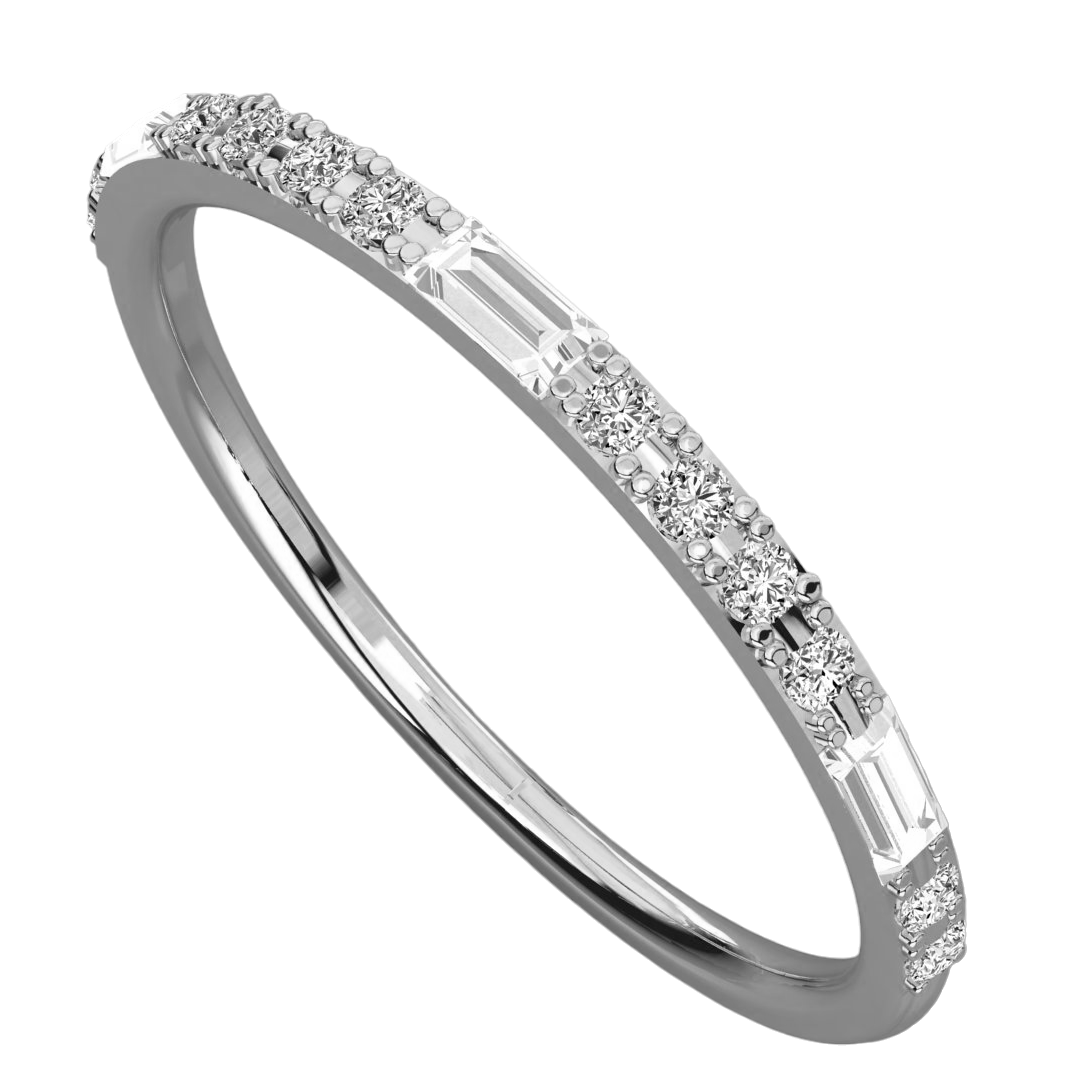 Keeva Jewels Round And Baguette Diamond Wedding Band - KJR5476