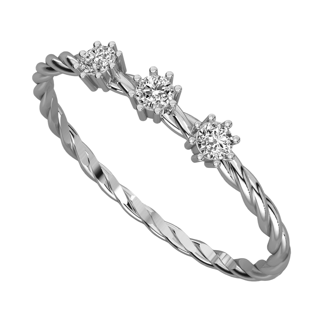 Keeva Jewels Round Diamond Wired Design Shank Wedding Band - KJR5486