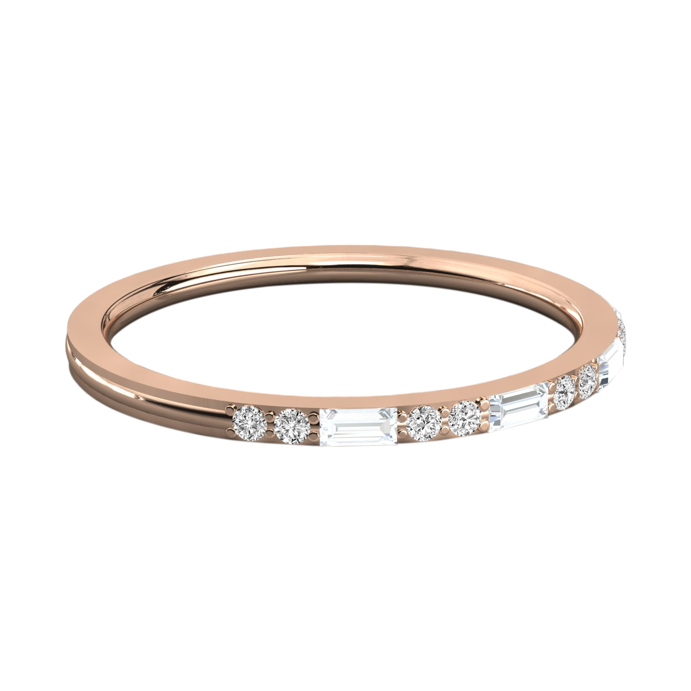 Keeva Jewels Round And Baguette Diamond Designer Wedding Band - KJR5500