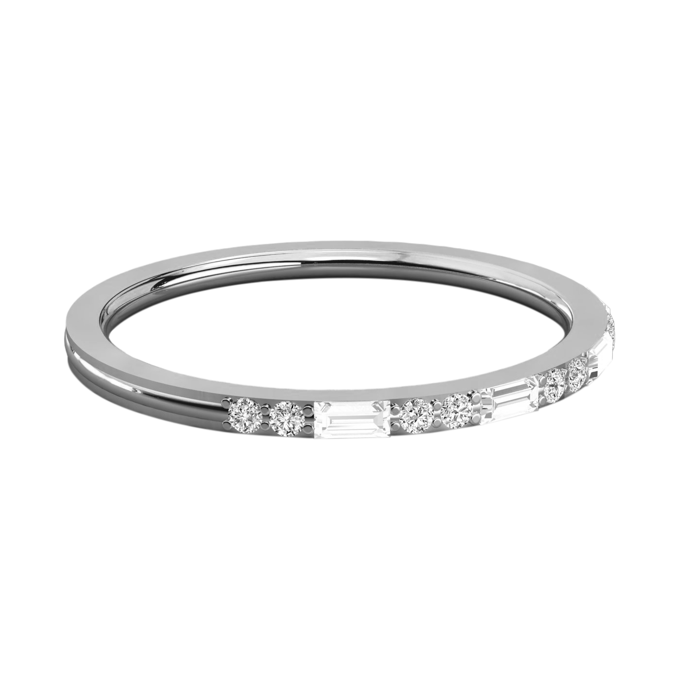 Keeva Jewels Round And Baguette Diamond Designer Wedding Band - KJR5500