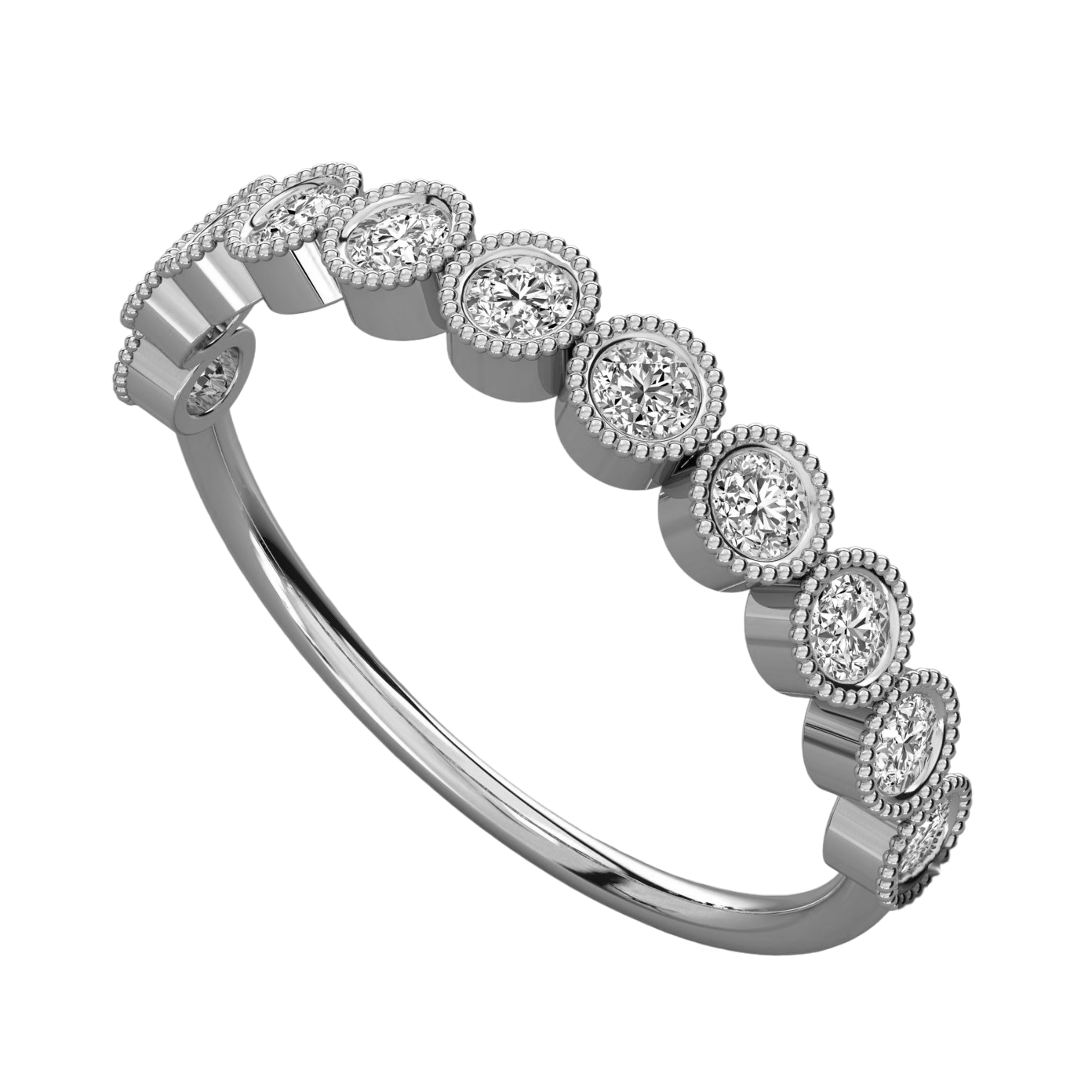 Keeva Jewels Round Diamond Prong Set Filigree Design Wedding Band - KJR5511