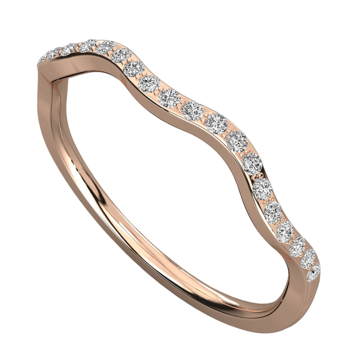 Keeva Jewels Round Diamond Sea Wave Design Wedding Band - KJR5513