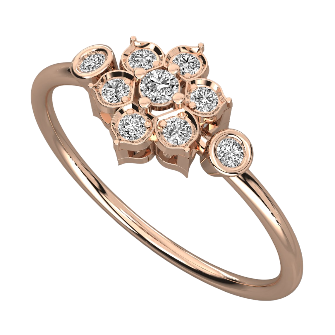 Keeva Jewels Round Diamond Floral Design Wedding Band - KJR5515