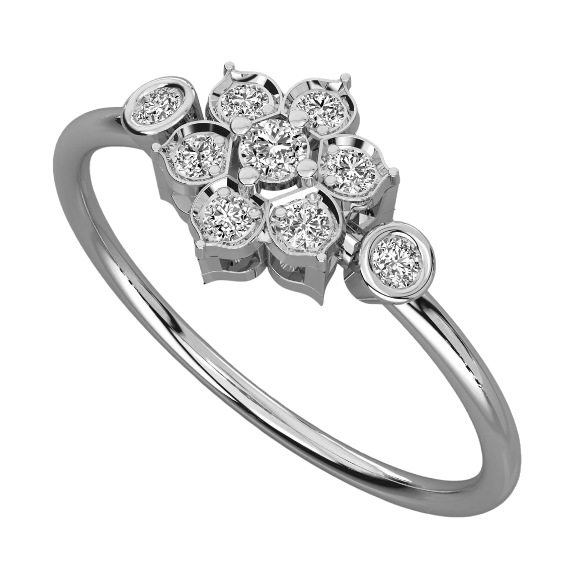 Keeva Jewels Round Diamond Floral Design Wedding Band - KJR5515