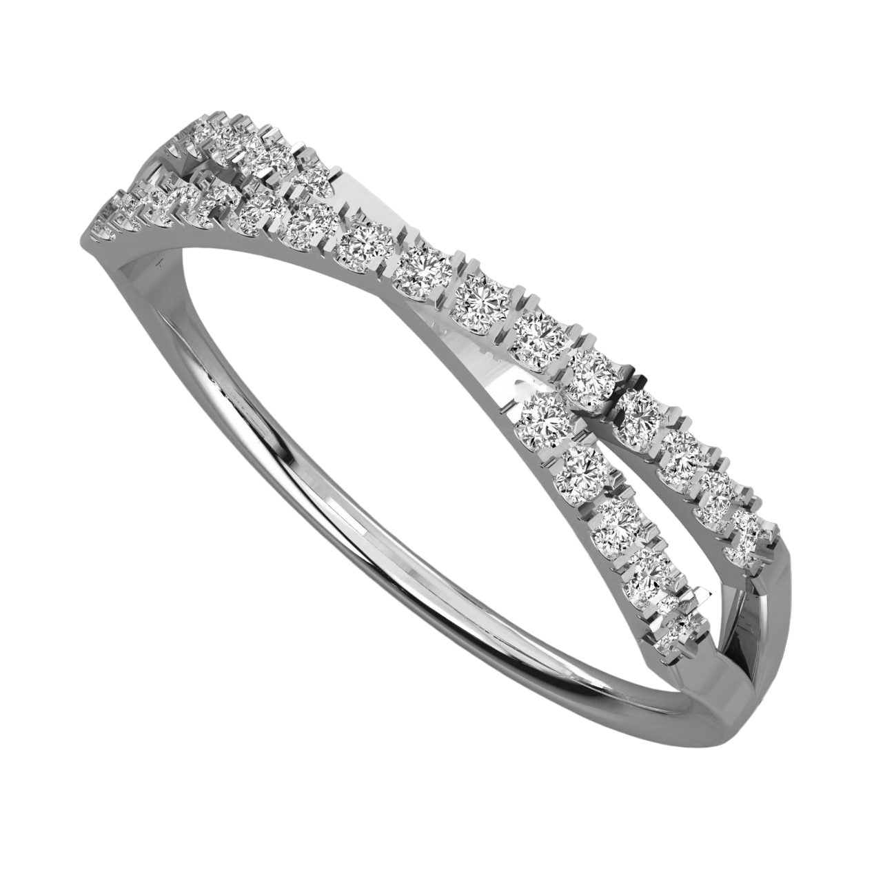 Keeva Jewels Round Diamond Cross Shank Wedding Band - KJR5516