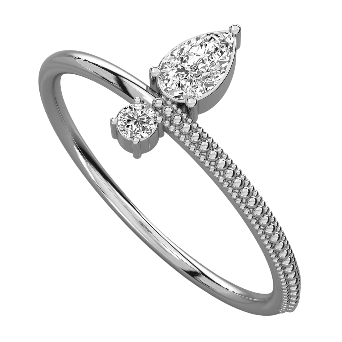 Keeva Jewels Round And Pear Diamond Filigree Design Wedding Band - KJR5529