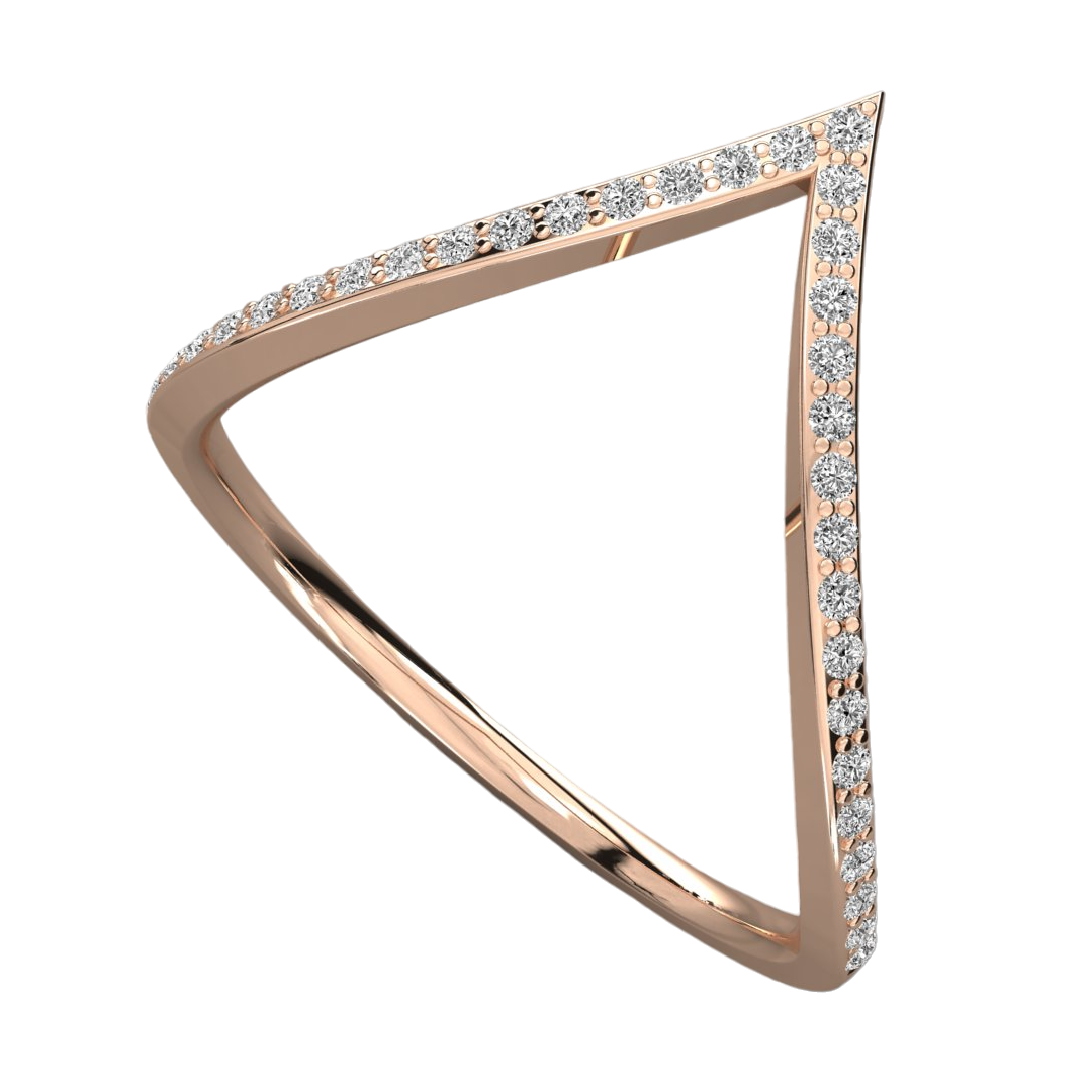 Keeva Jewels Round Diamond Triangle Design Wedding Band - KJR5532