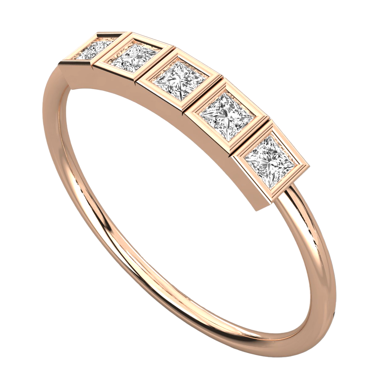 Keeva Jewels Princess Diamond Wedding Band - KJR5538