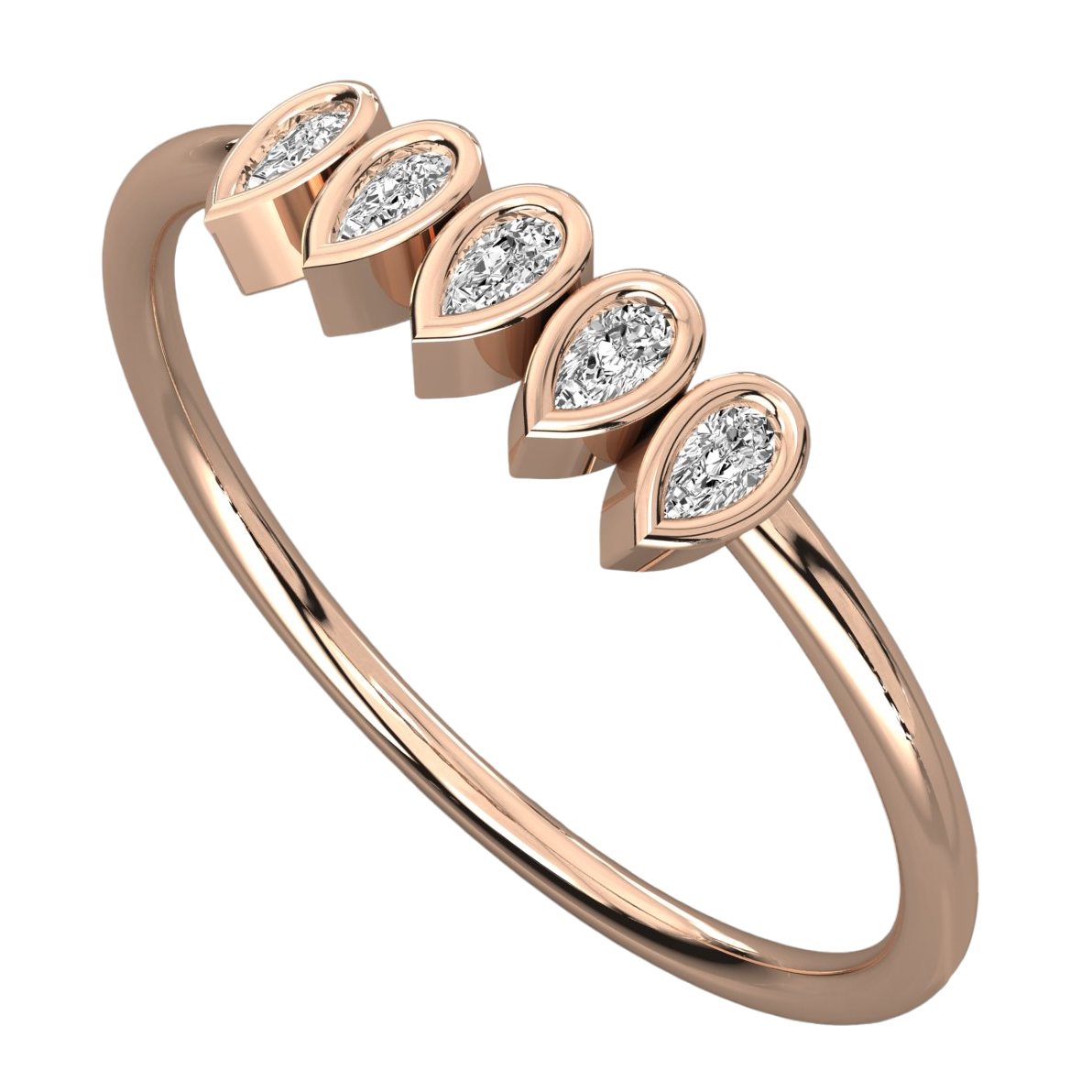 Keeva Jewels Pear Diamond Wedding Band - KJR5539