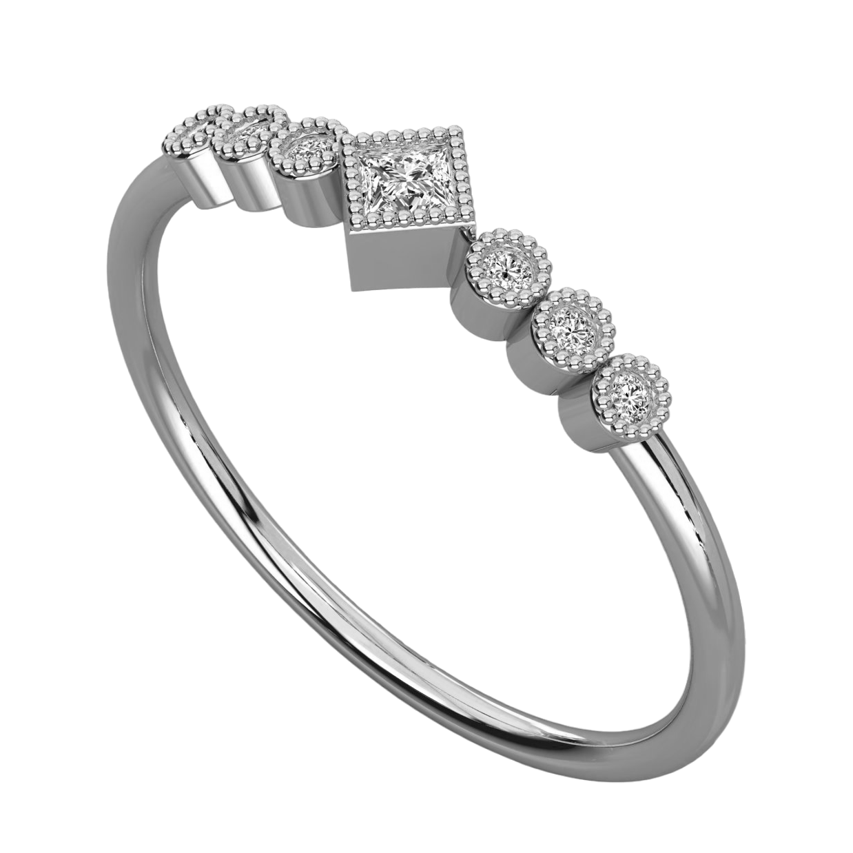 Keeva Jewels Round And Princess Diamond Wedding Band - KJR5542