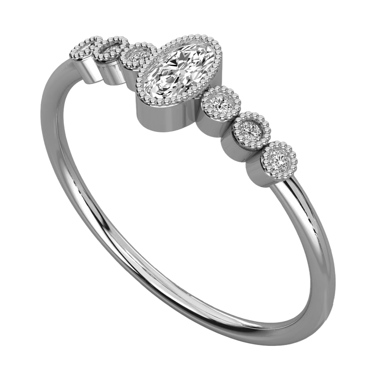 Keeva Jewels Round And Oval Diamond Wedding Band - KJR5543