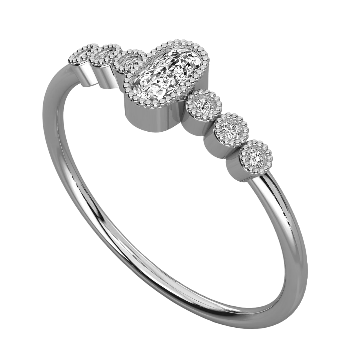 Keeva Jewels Round And Oval Diamond Wedding Band - KJR5544