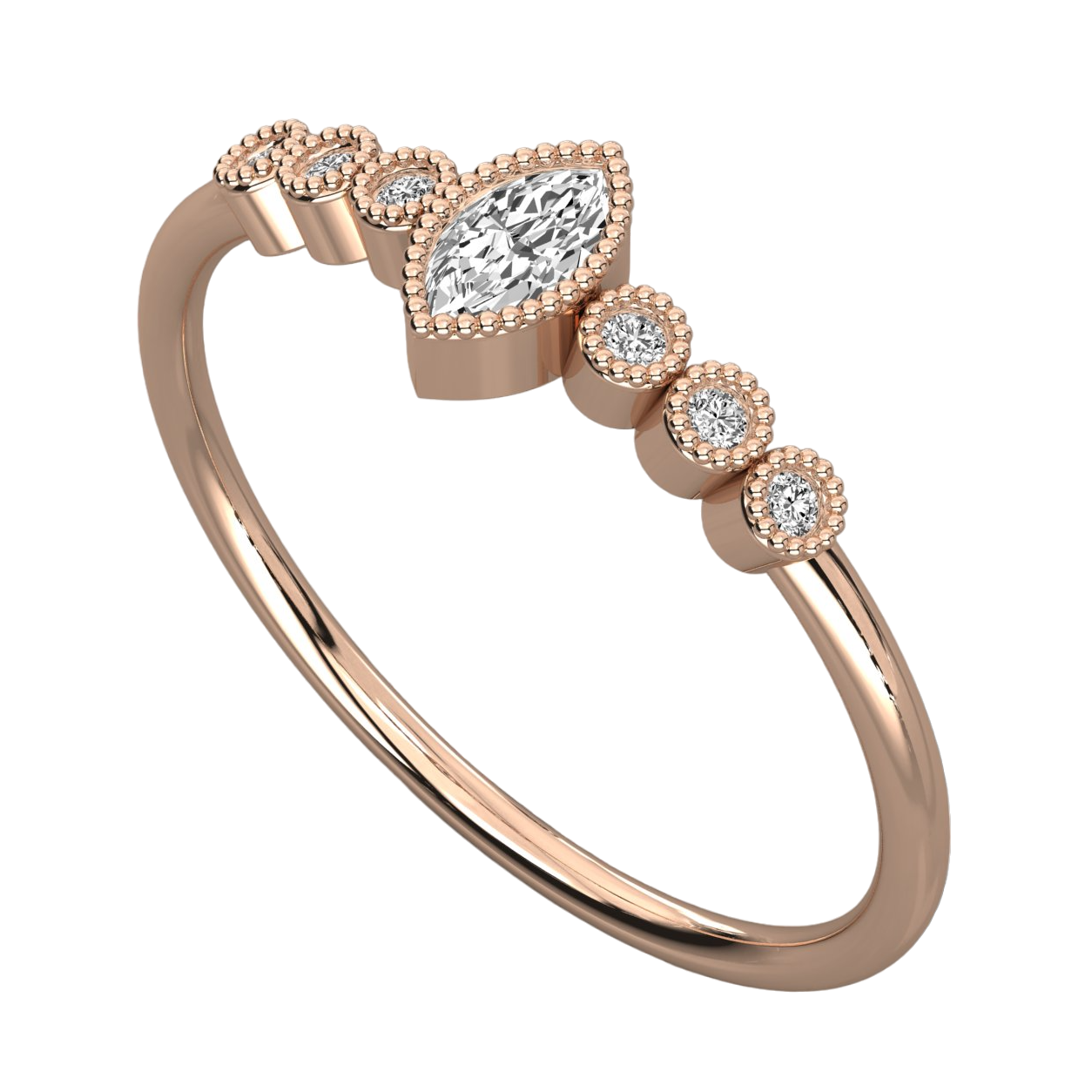 Keeva Jewels Round And Marquise Diamond Wedding Band - KJR5547