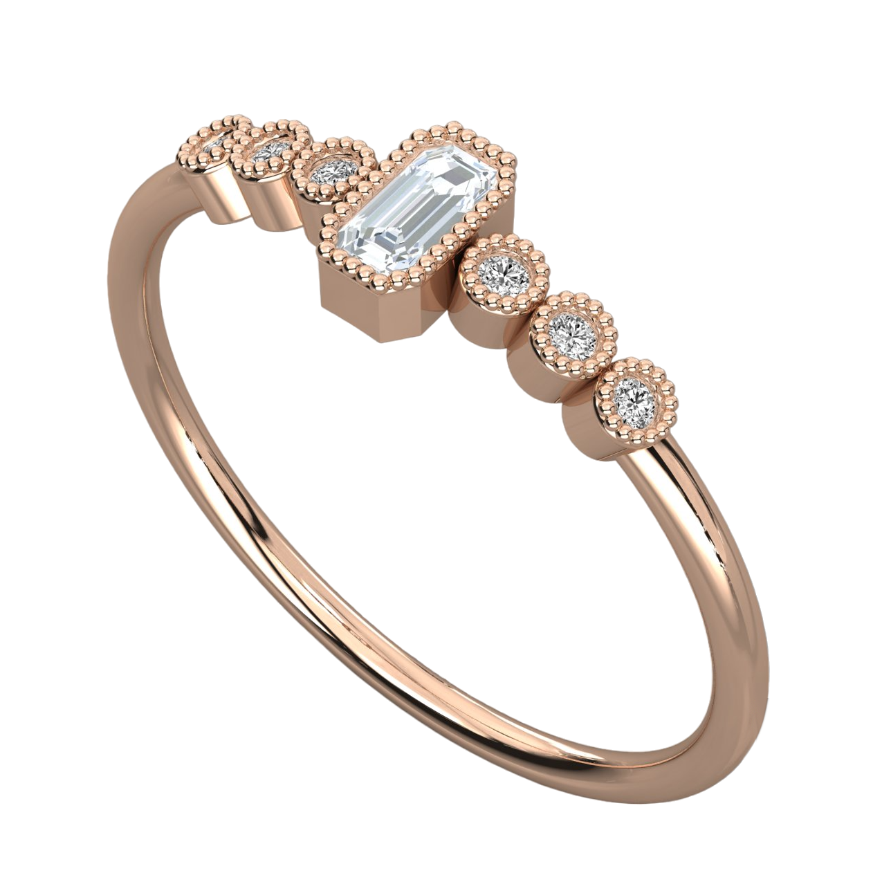 Keeva Jewels Round And Baguette Diamond Wedding Band - KJR5548