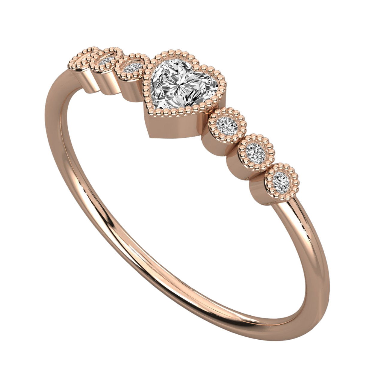 Keeva Jewels Round And Heart Shape Diamond Wedding Band - KJR5551