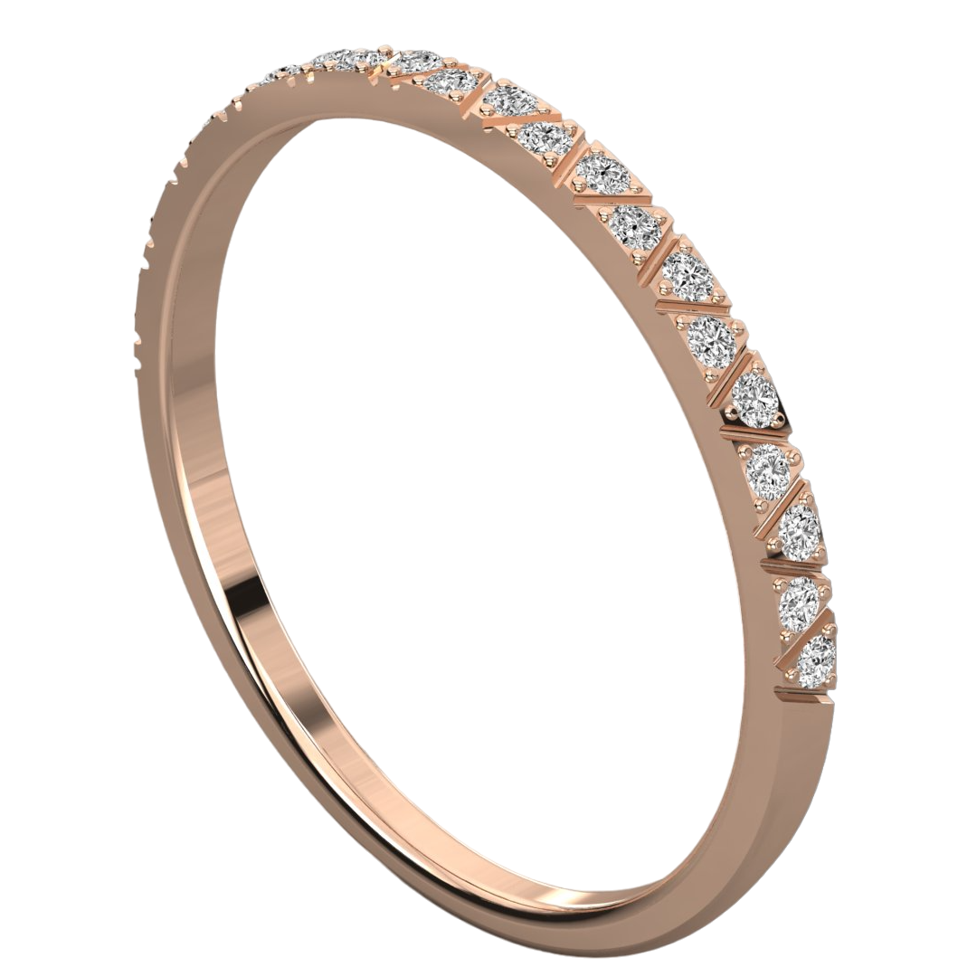 Keeva Jewels Round Diamond Half Eternity Wedding Band - KJR5558