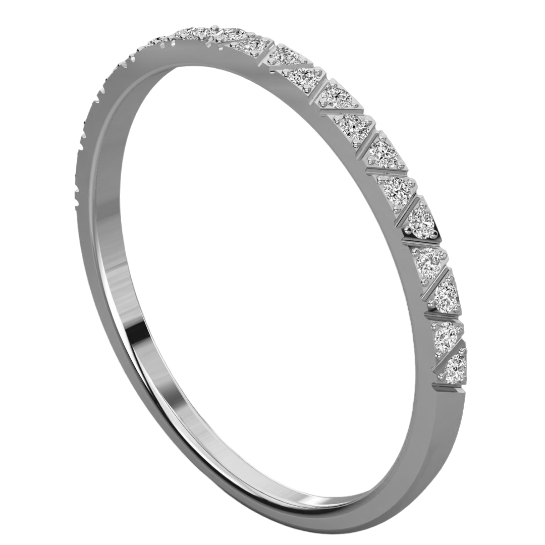 Keeva Jewels Round Diamond Half Eternity Wedding Band - KJR5558