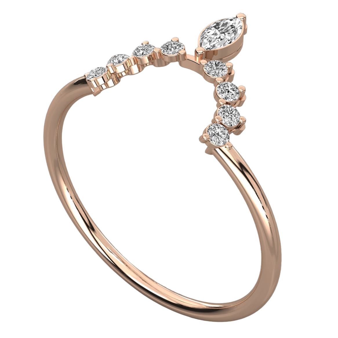 Keeva Jewels Round And Marquise Diamond Wedding Band - KJR5564