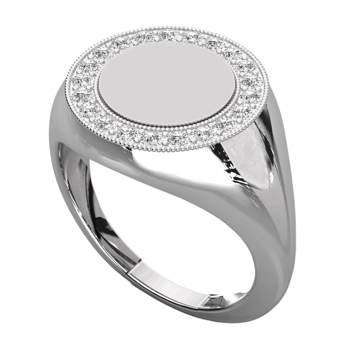 Keeva Jewels Round Cut Diamond Signet Ring - KJR5268