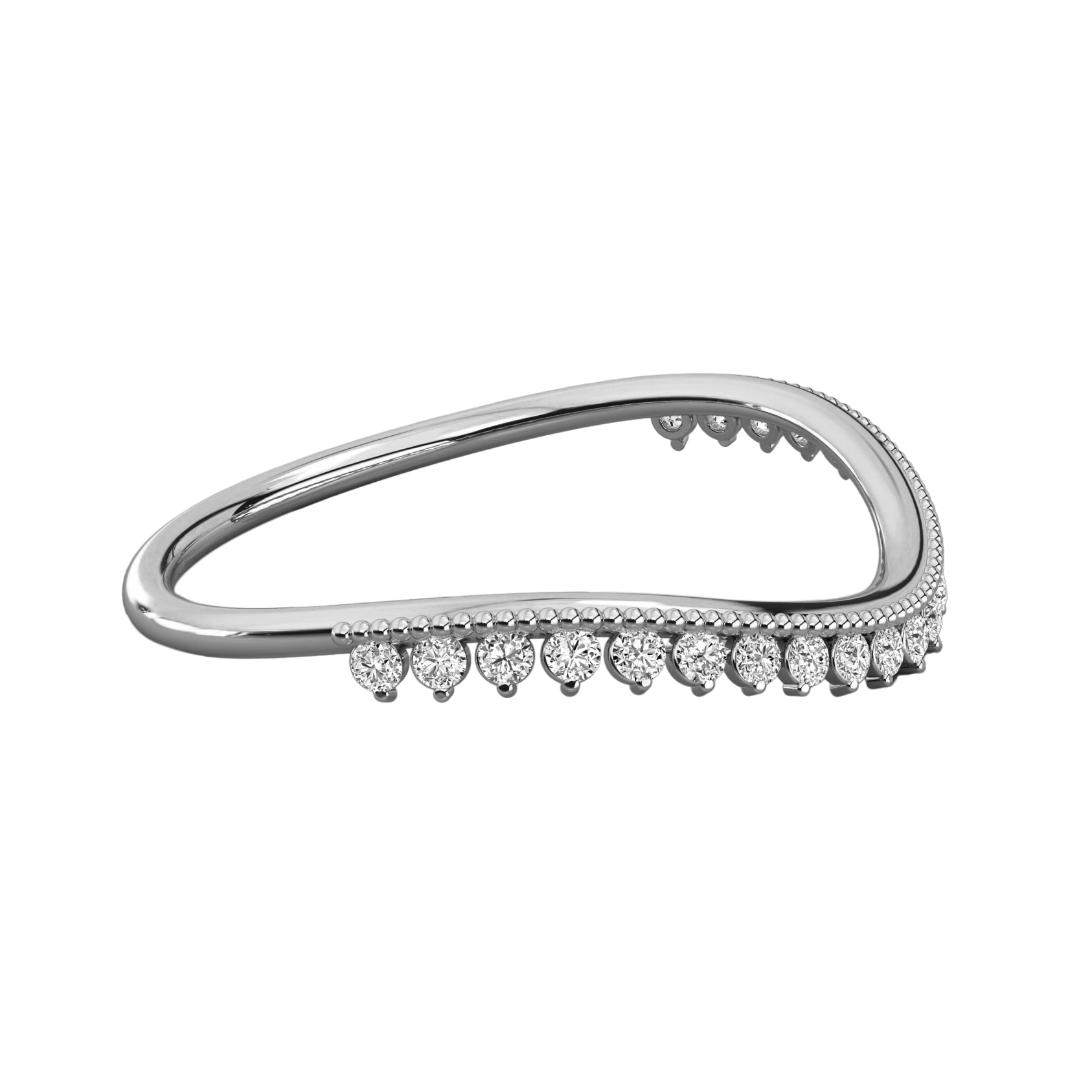 Keeva Jewels Round Diamond Wave Design Wedding Band - KJR5571