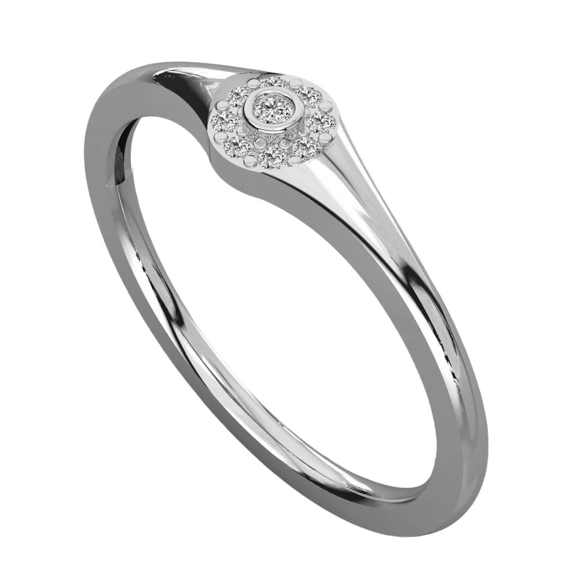 Keeva Jewels Round Diamond Signet Design Wedding Band - KJR5578