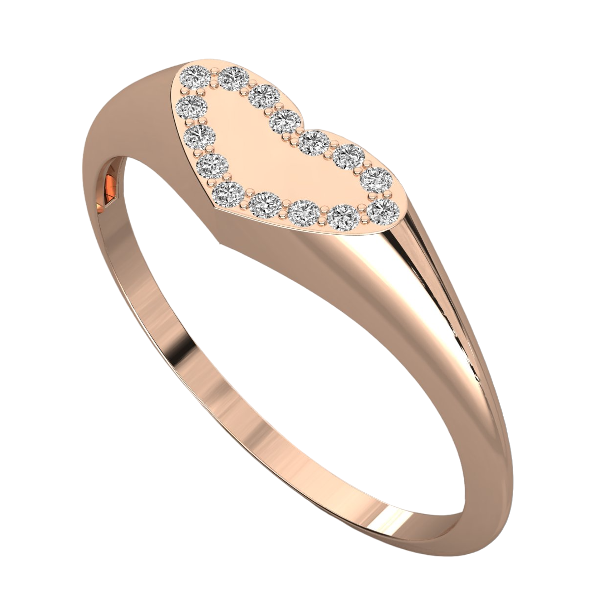 Keeva Jewels Round Diamond Heart Design Wedding Band - KJR5581